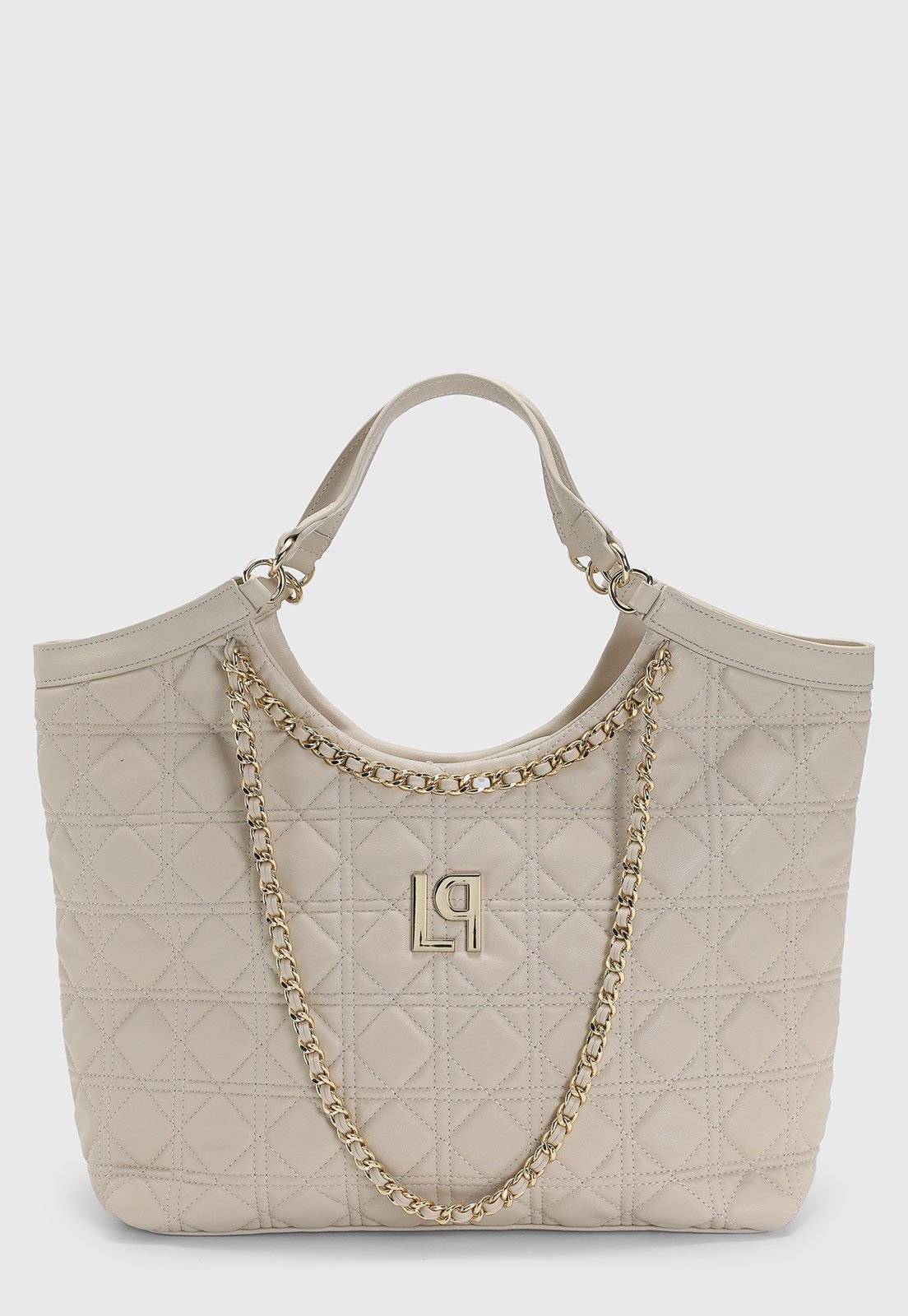 Bolsa Feminina Lança Perfume Matelassada Corrente Off-White