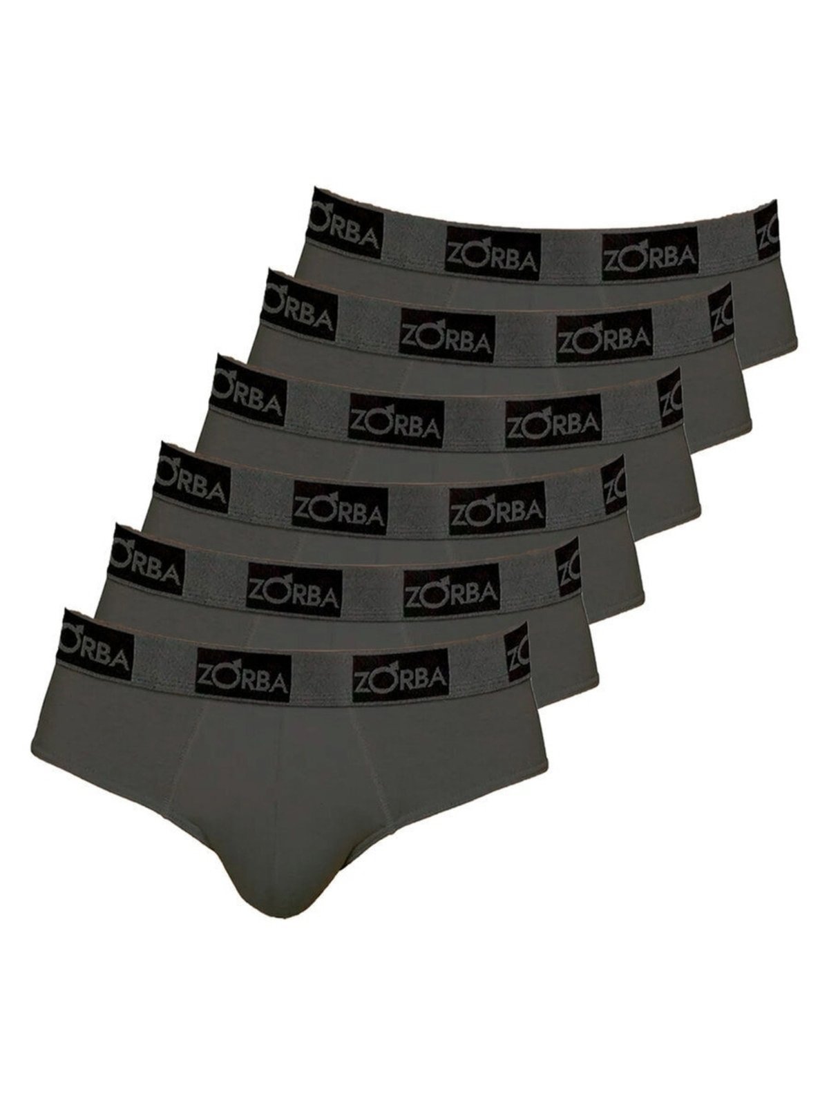 Kit com 6 Cuecas Slip Zorba 716 Cinza