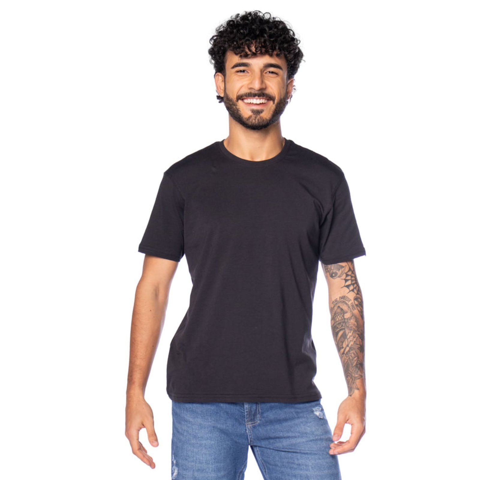 Camiseta Masculina John Sailor Algodão Pima Básica Preta