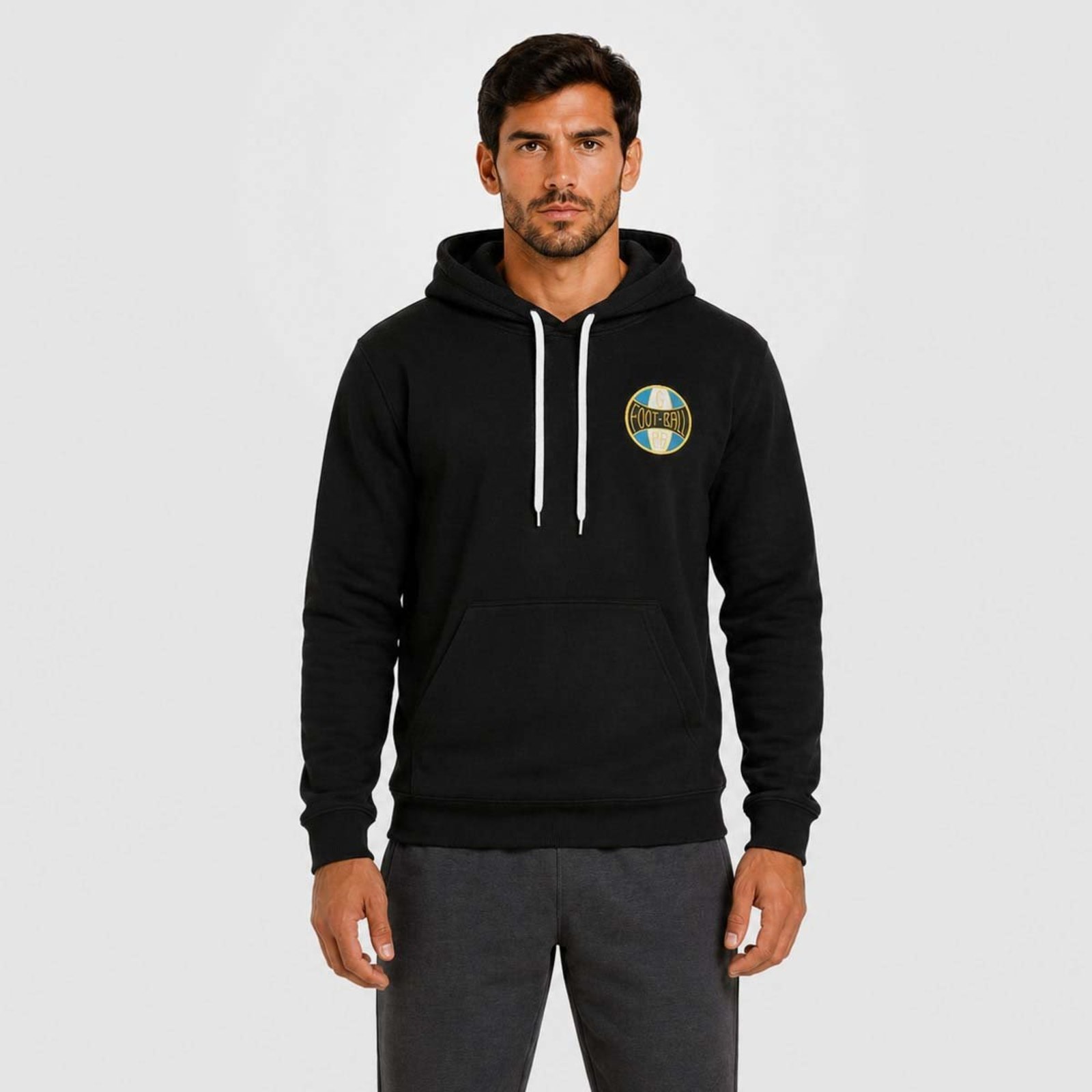 Moletom Grêmio Canguru Retrô Preto