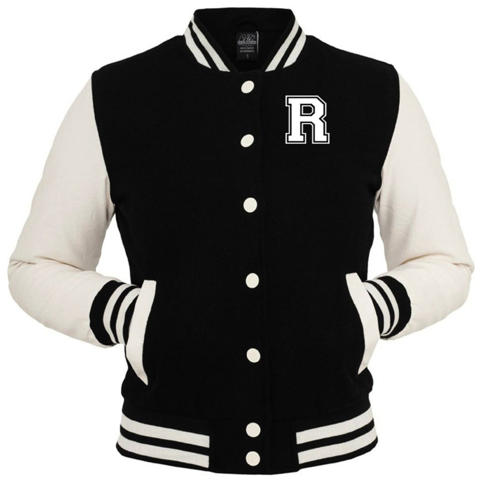 Jaqueta College Americana College4EVER Preta letra R Bordada