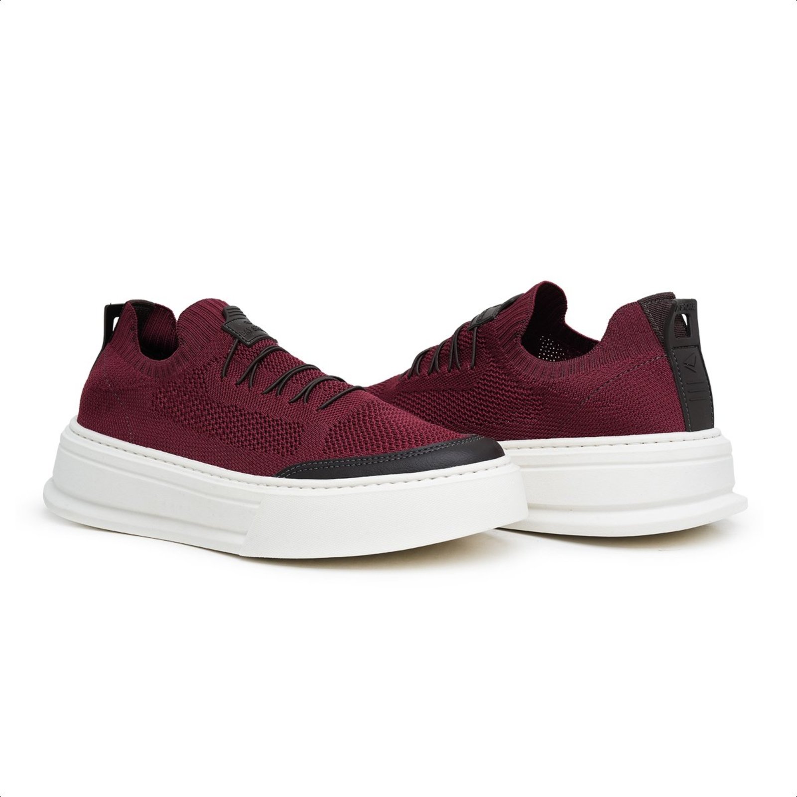 Tênis Slip On Masculino Veritimo Knit Casual Sapatenis Elástico Moderno Leve Macio Bordô