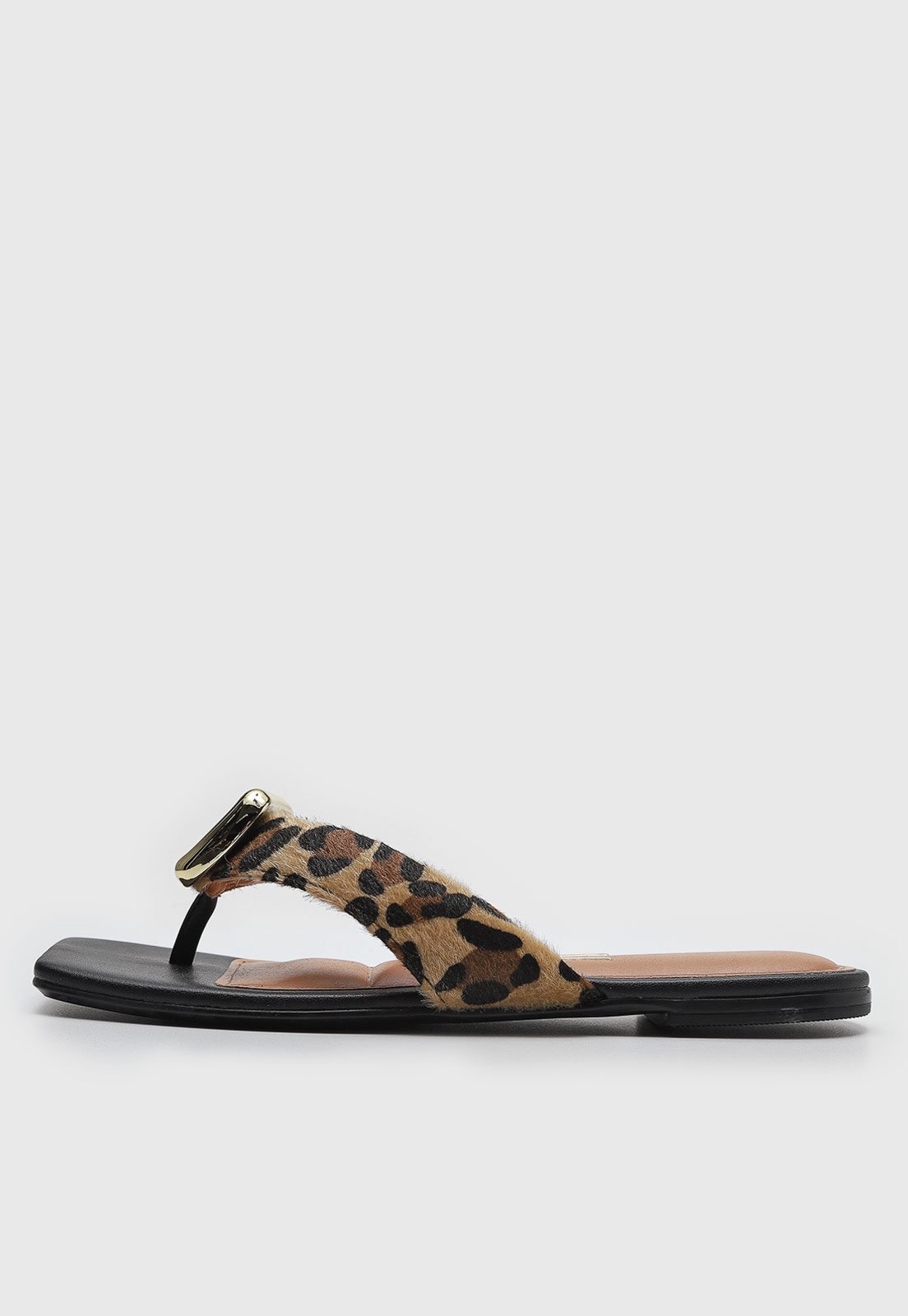 Rasteira Vizzano Animal Print Preta
