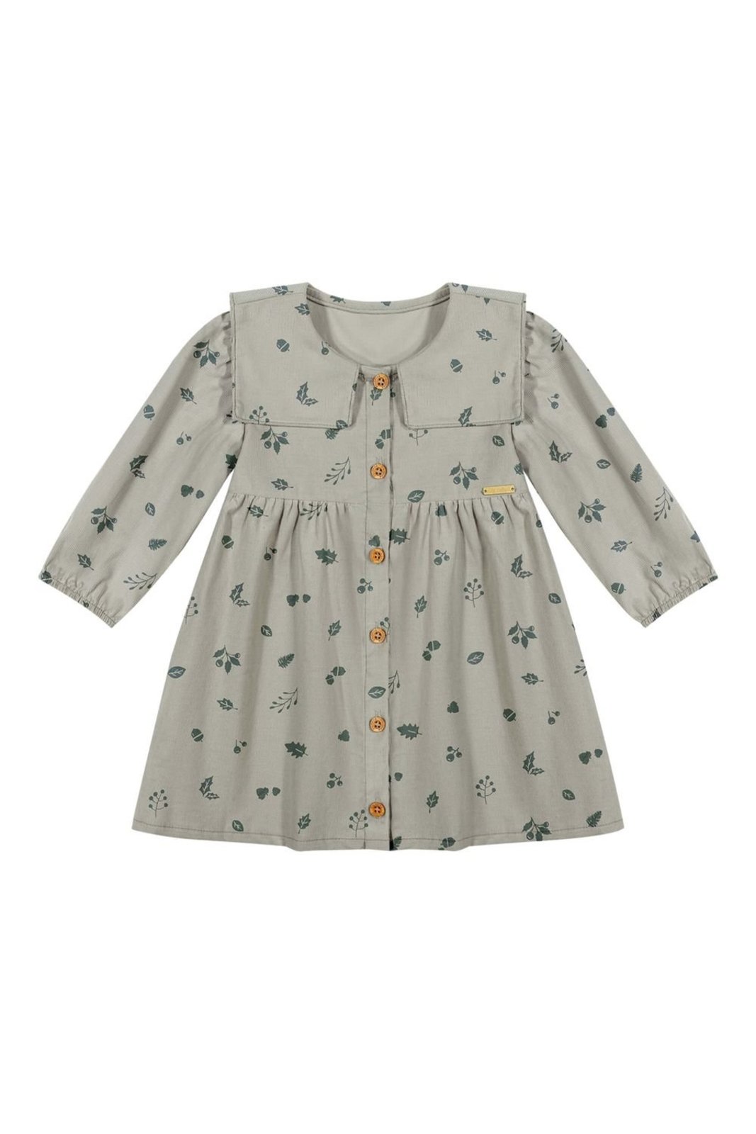 Infantil - Vestido Menina Manga Longa Com Gola Colorittá Cinza