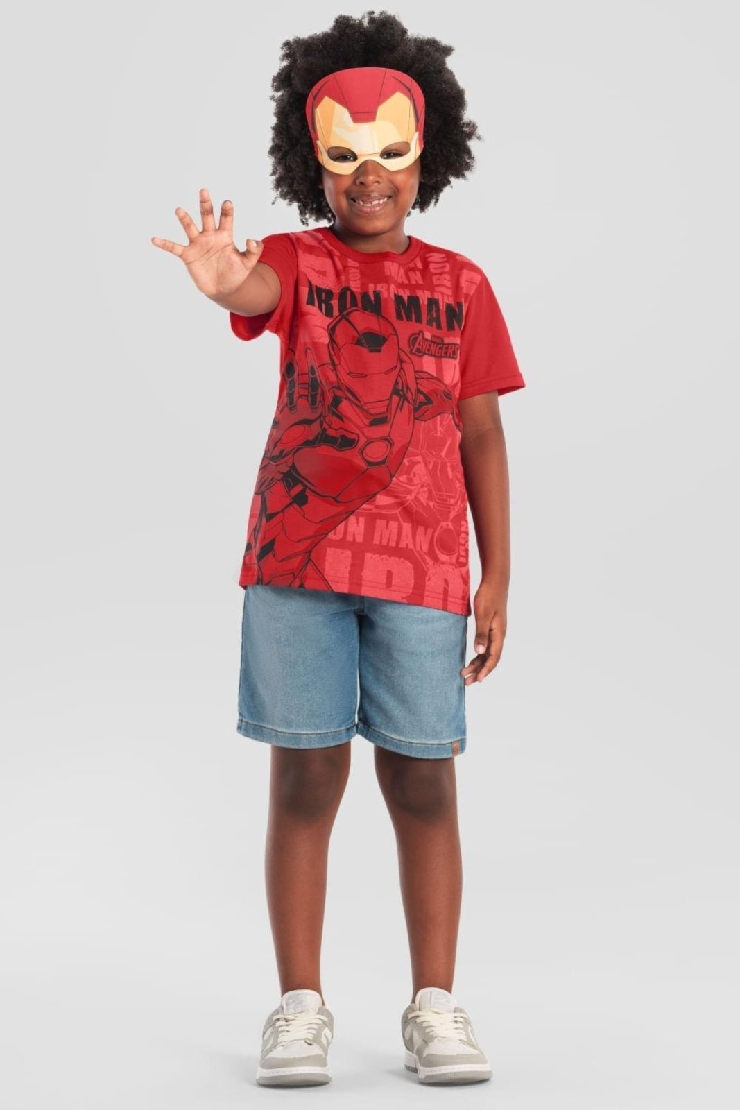 Infantil - Camiseta menino dos Vingadores com máscara Brandili
