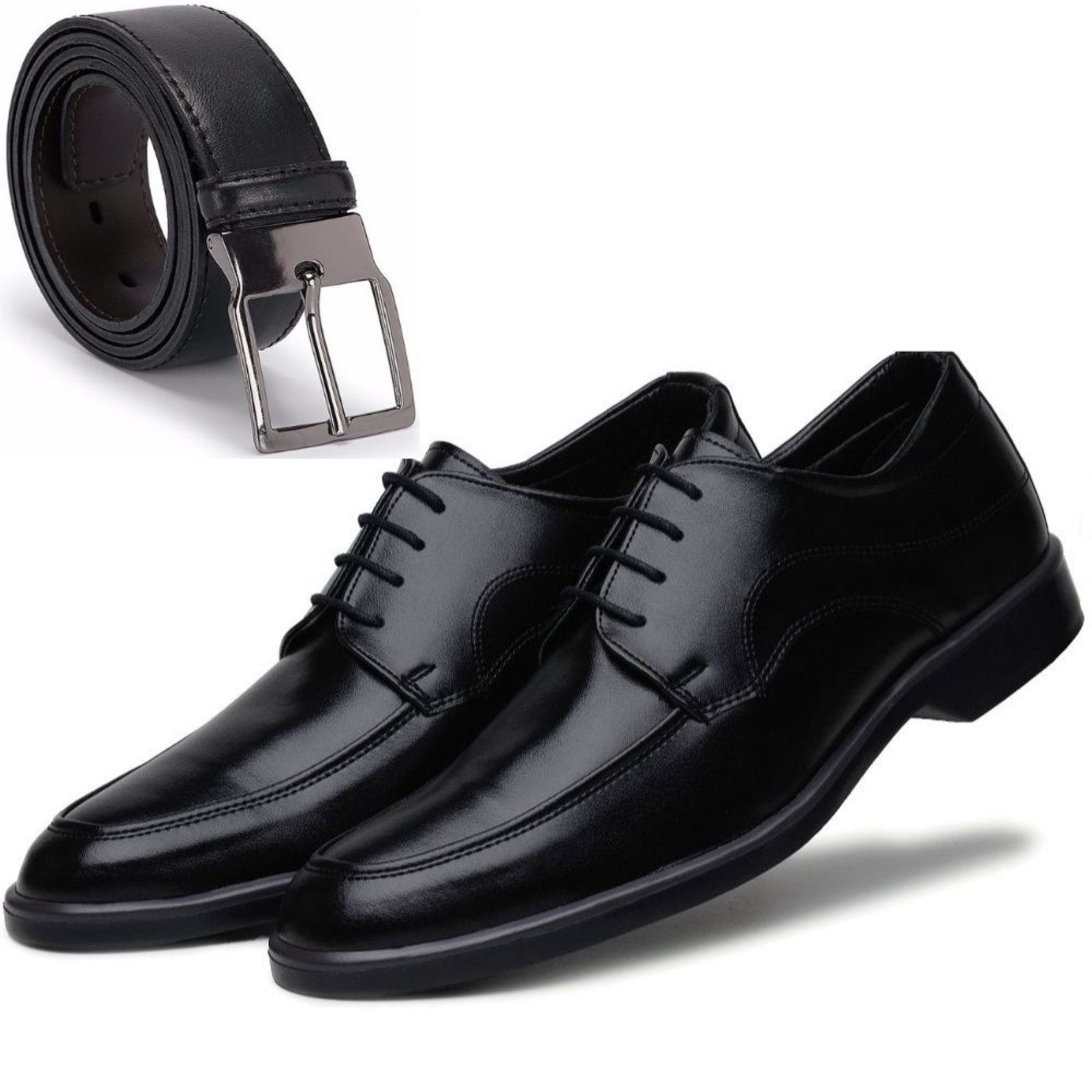 Kit Sapato Social Casual Masculino com Cinto Social Dupla Face