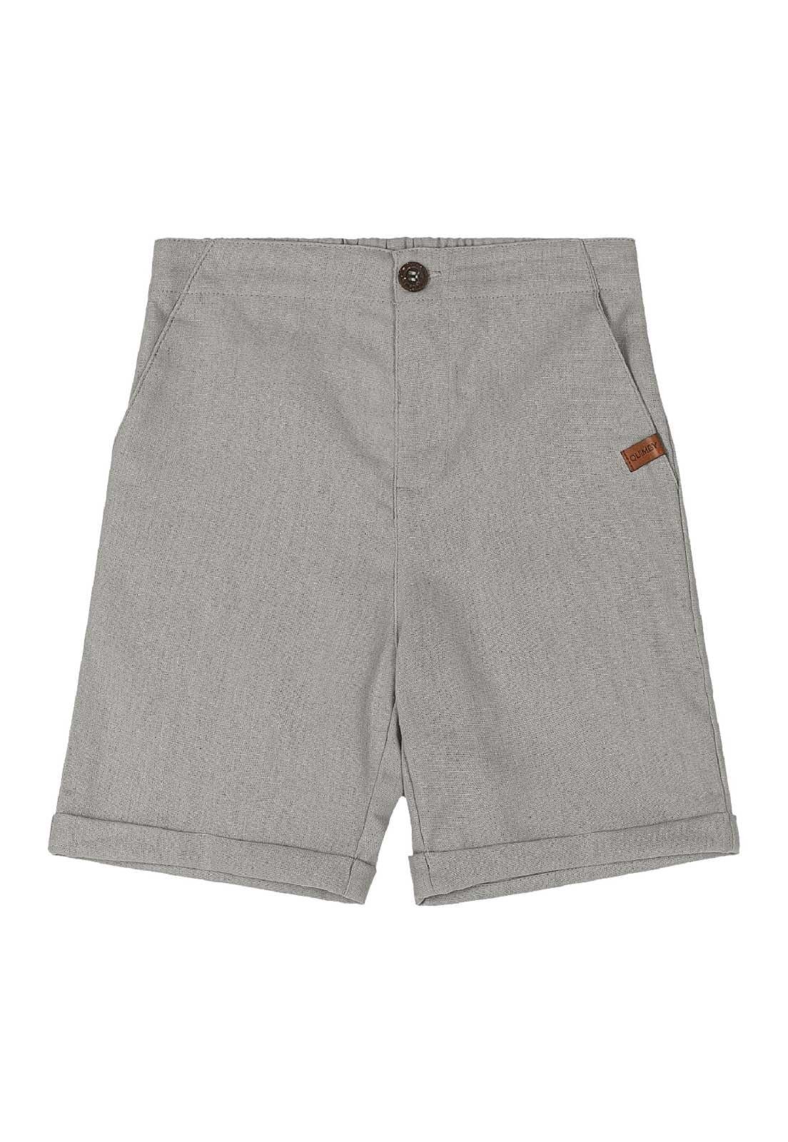 Infantil – Bermuda Menino em Viscolinho Quimby Cinza