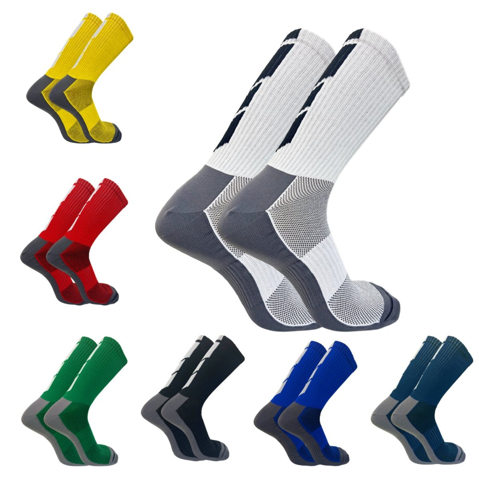 Kit 10 Pares de Meias QLC Sports Microfibra Cano Longo Esportiva Sortida
