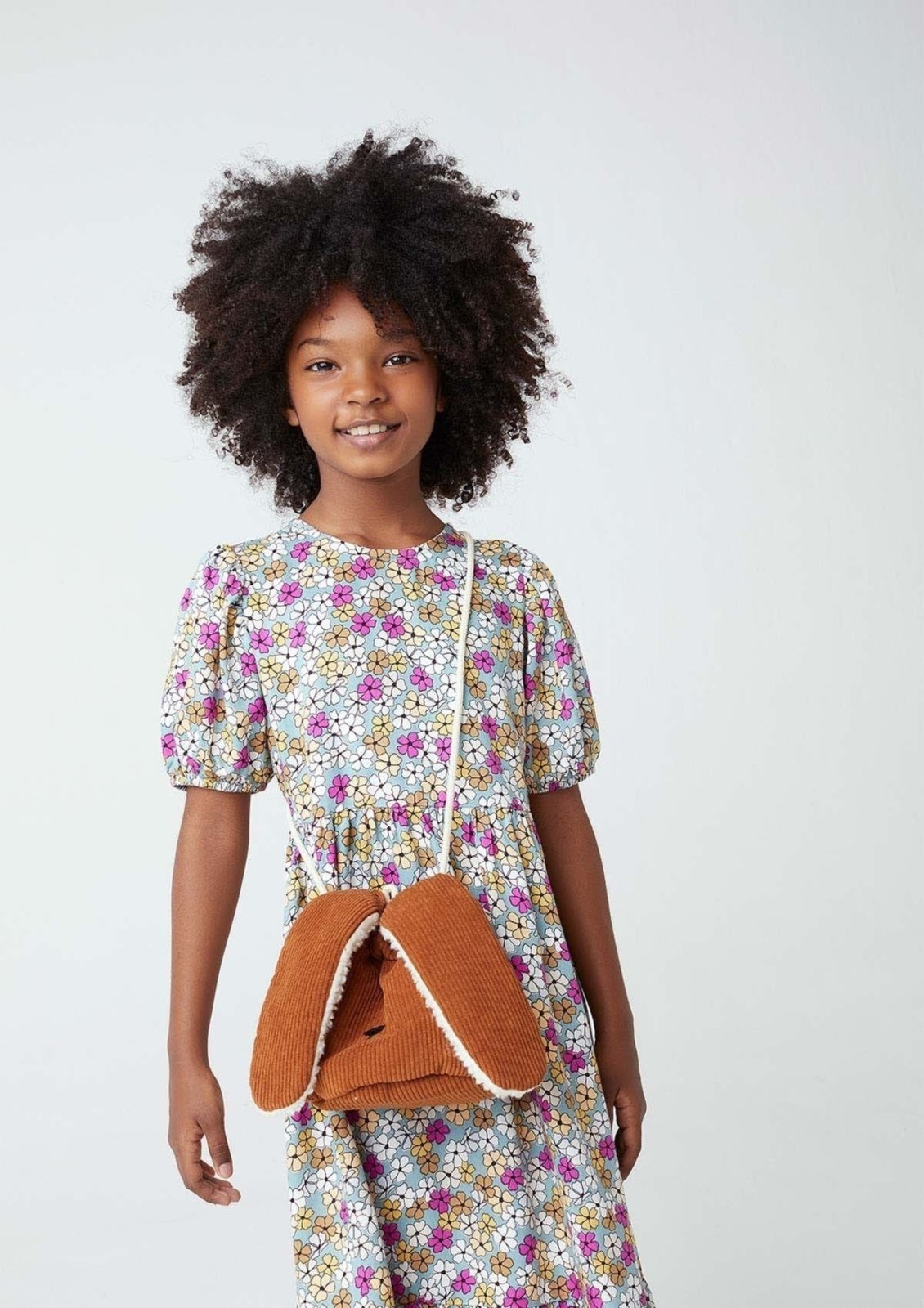 Infantil – Bolsa Saco Menina Em Veludo Cotelê – Bege UNI
