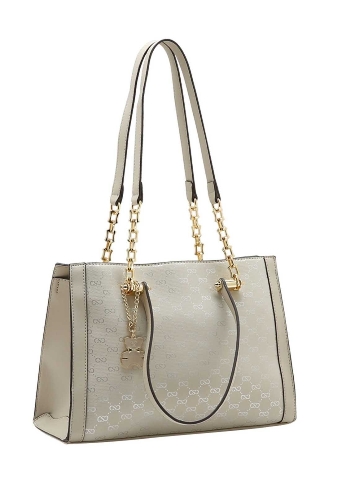 Bolsa Feminina Chenson Shine Monograma 3485797 Bege