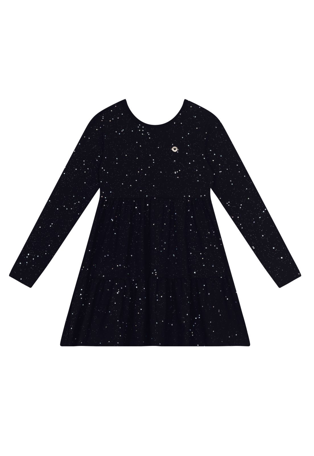 Infantil - Vestido menina em cotton com glitter Brandili