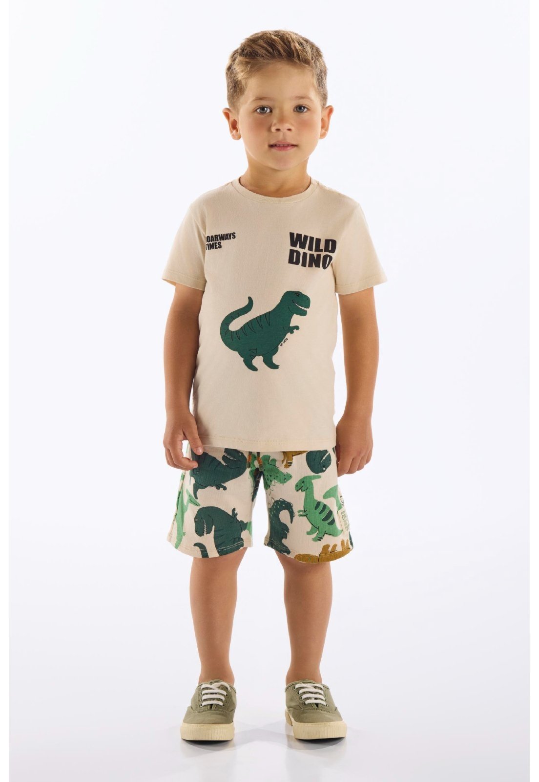 Infantil - Conjunto Camiseta e Bermuda Up Baby Bege