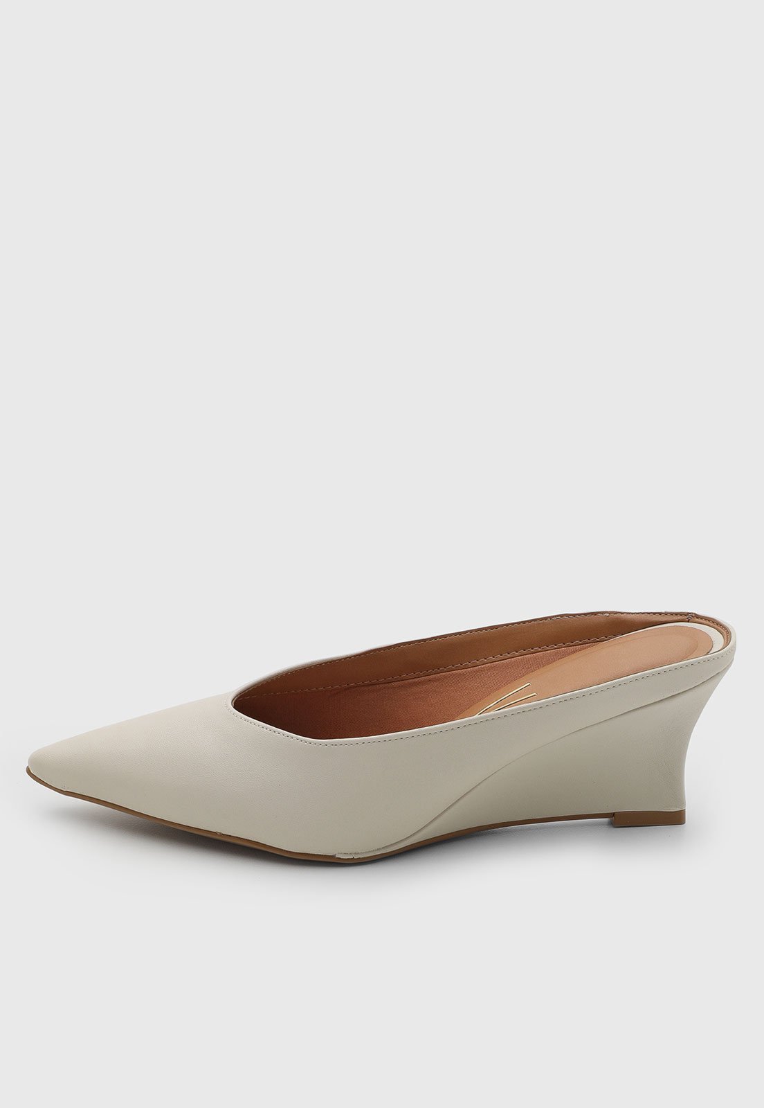 Scarpin Feminino Vizzano Bico Fino Off-White