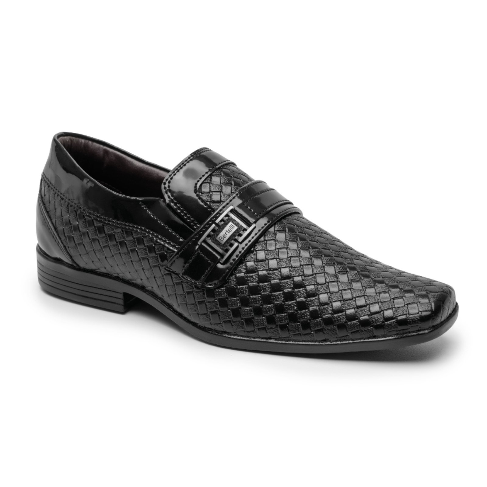 Infantil – Sapato Menino Social Detalhe Metal Conforto Preto