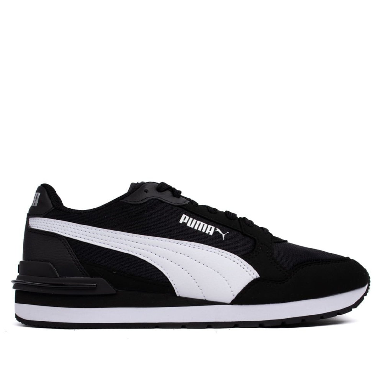 Tênis Masculino Puma St Runner V4 em Mesh Preto/Branco
