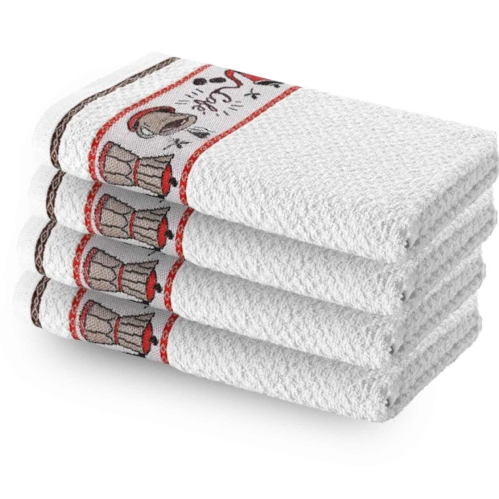Kit 4 Pano Copa Dohler Algodão Atoalhado Felpudo Café Branco