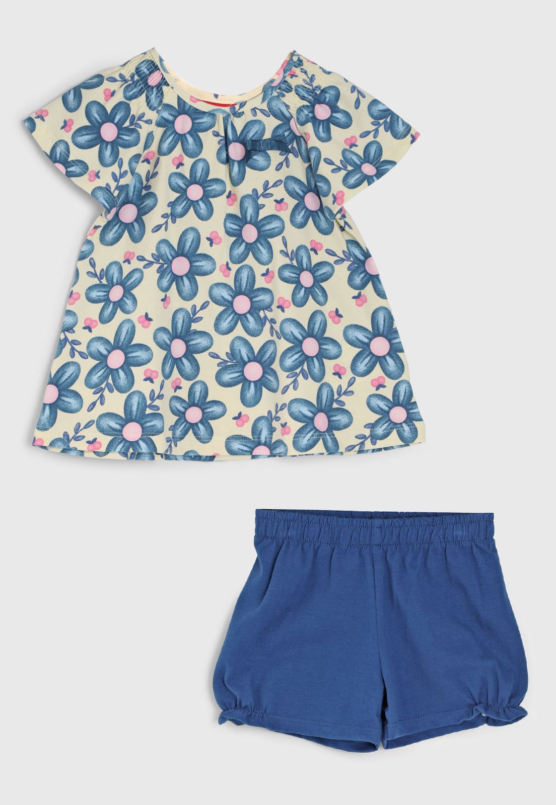 Vista 2 Conjunto Curto Kyly Floral azul Kyly azul