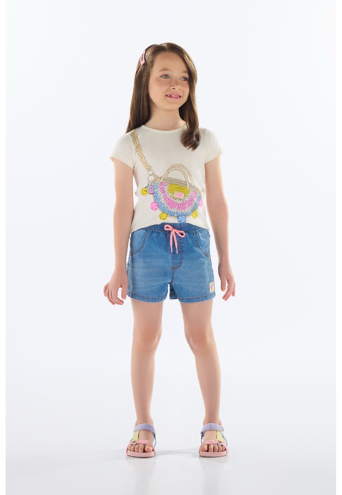 Infantil - Blusa em Cotton com Strass Quimby Bege