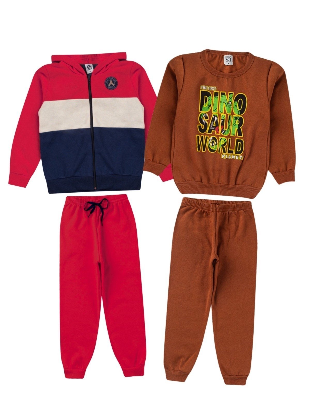 Vista 3 Infantil - Kit Sortido Platinum 4 Peças de Roupas Infantis Inverno Masculino - 2 Casacos + 2 Calças PLATINUM KIDS multicolorido PLATINUM KIDS multicolorido