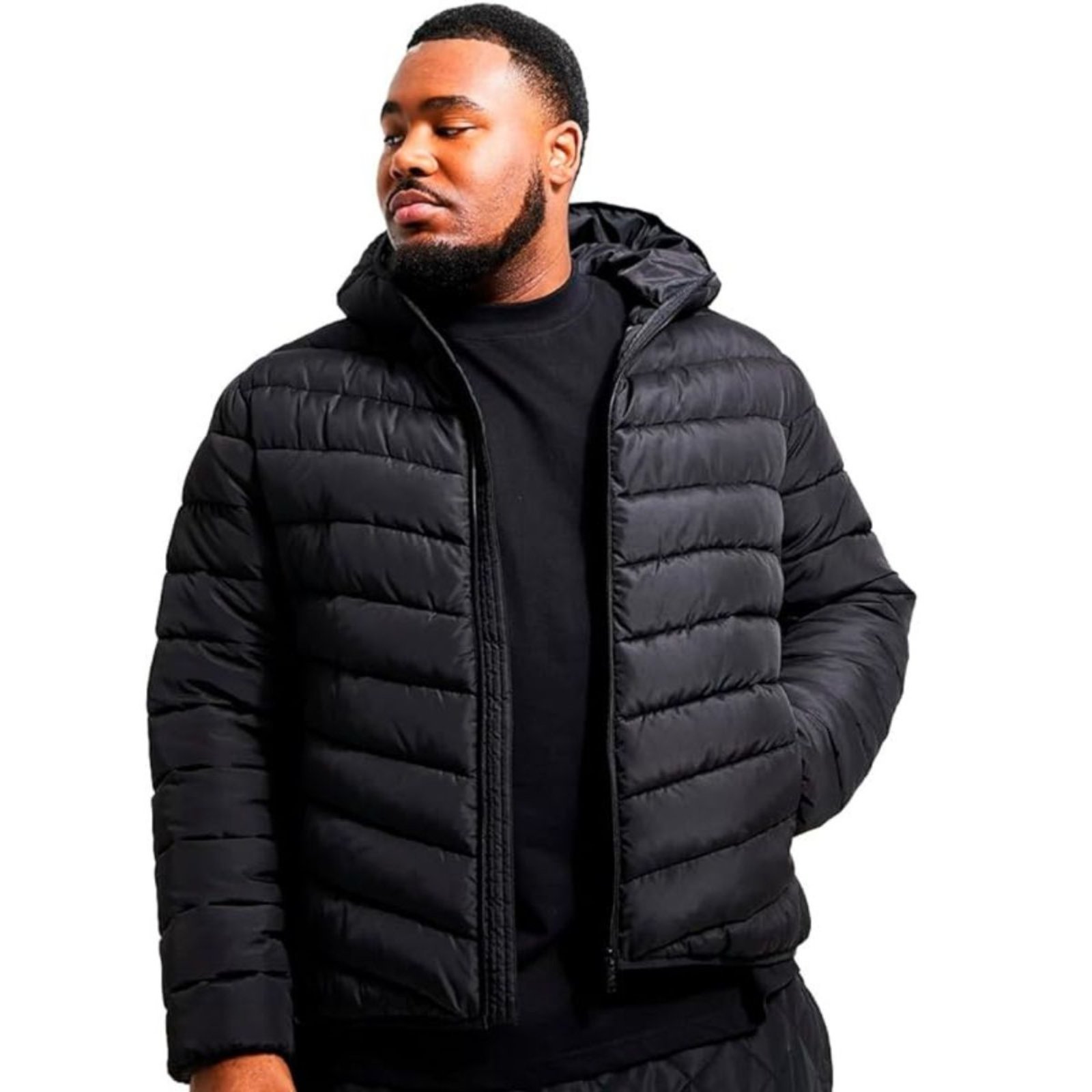 Roupa Plus Size Industrie Jaqueta Preta Oversize Moda Plus size Masculina Preto