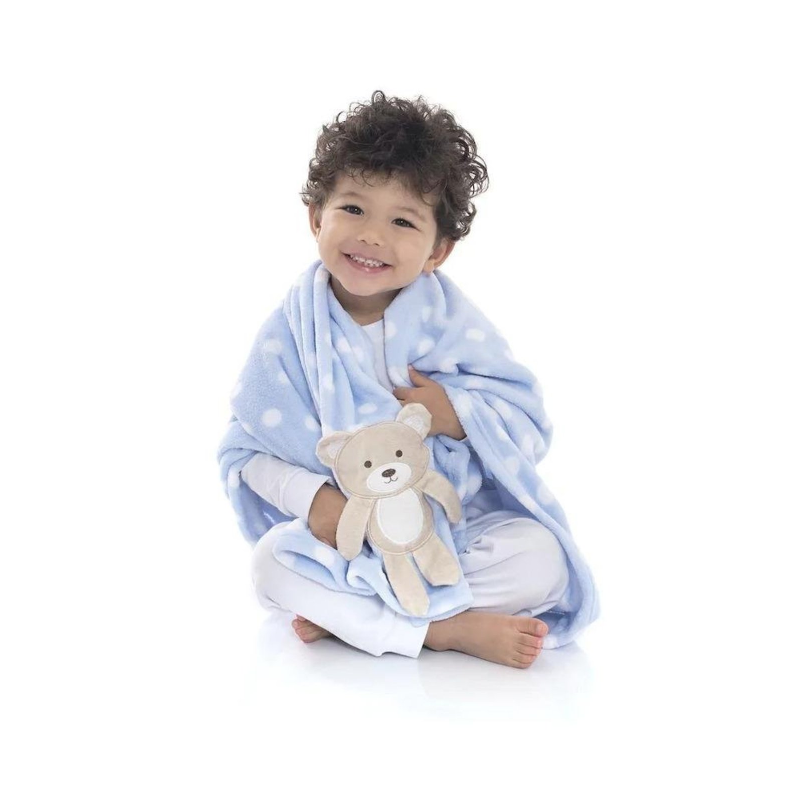 Infantil - Cobertor Menino Azul Estampado Loaní U Azul