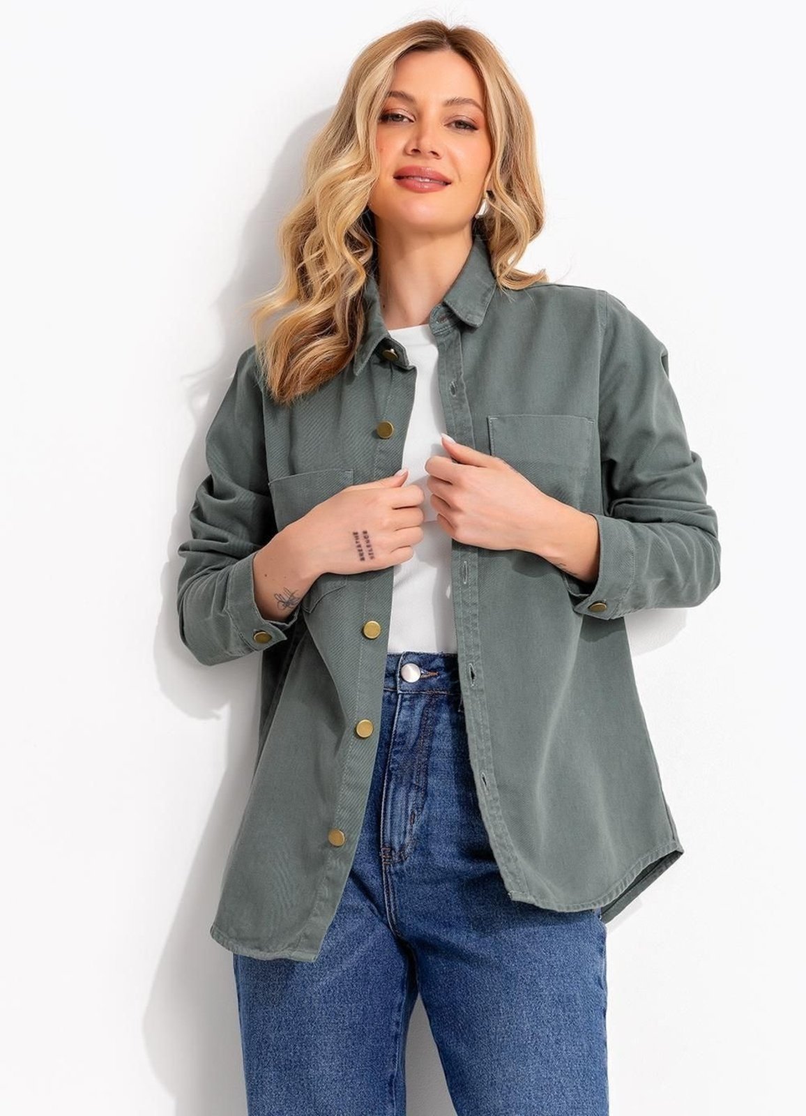 Jaqueta Em Jeans Verde Quintess