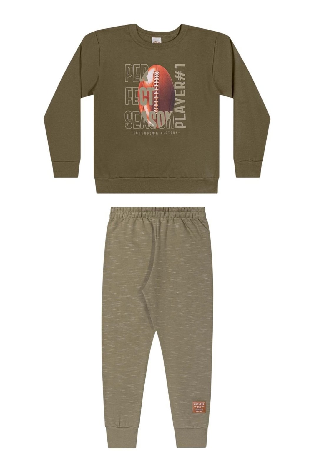Infantil - Conjunto Longo Menino Football Elian Verde