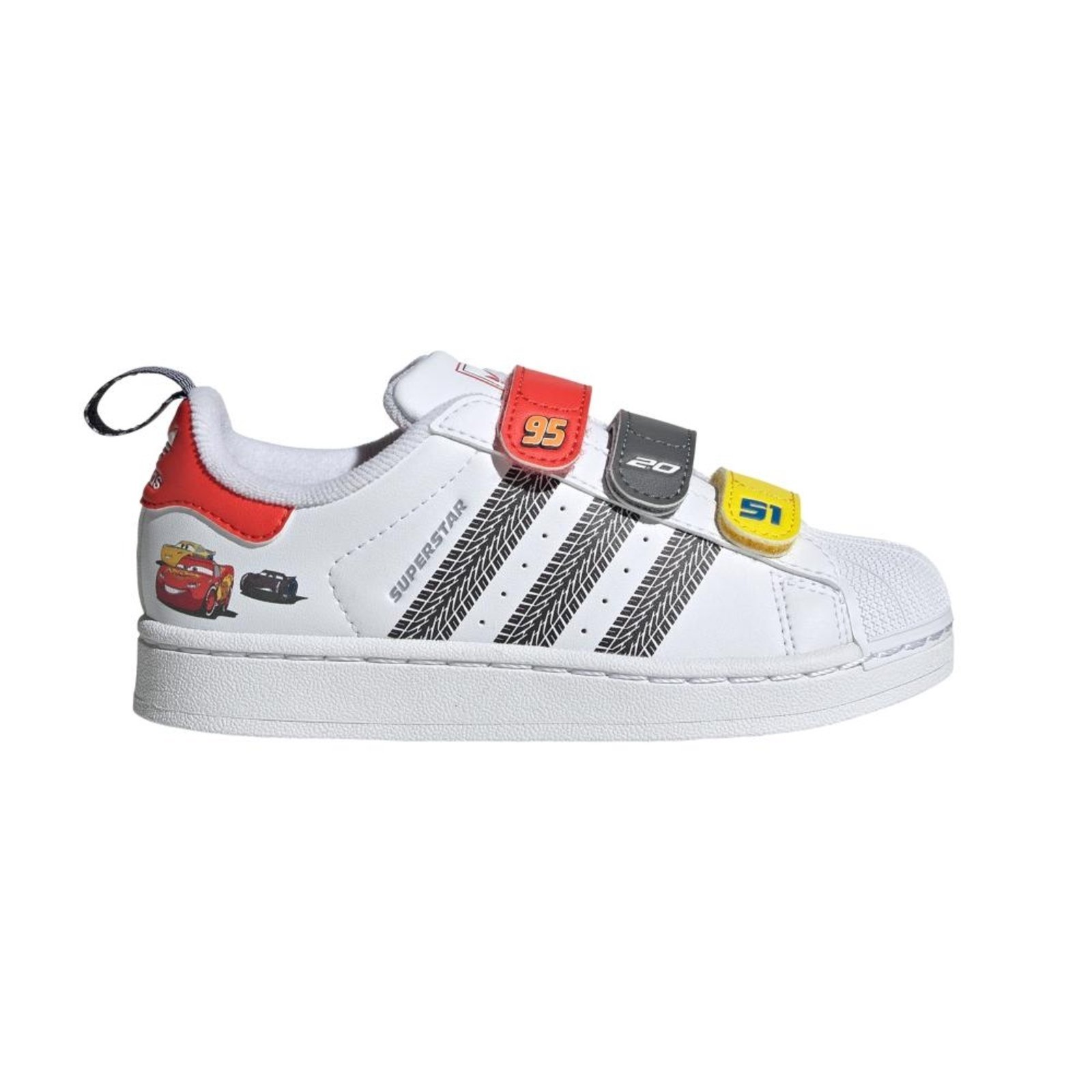 Infantil – adidas Pixar Cars adidas Originals Superstar II Tênis com Fecho de Conforto adidas Originals Branco