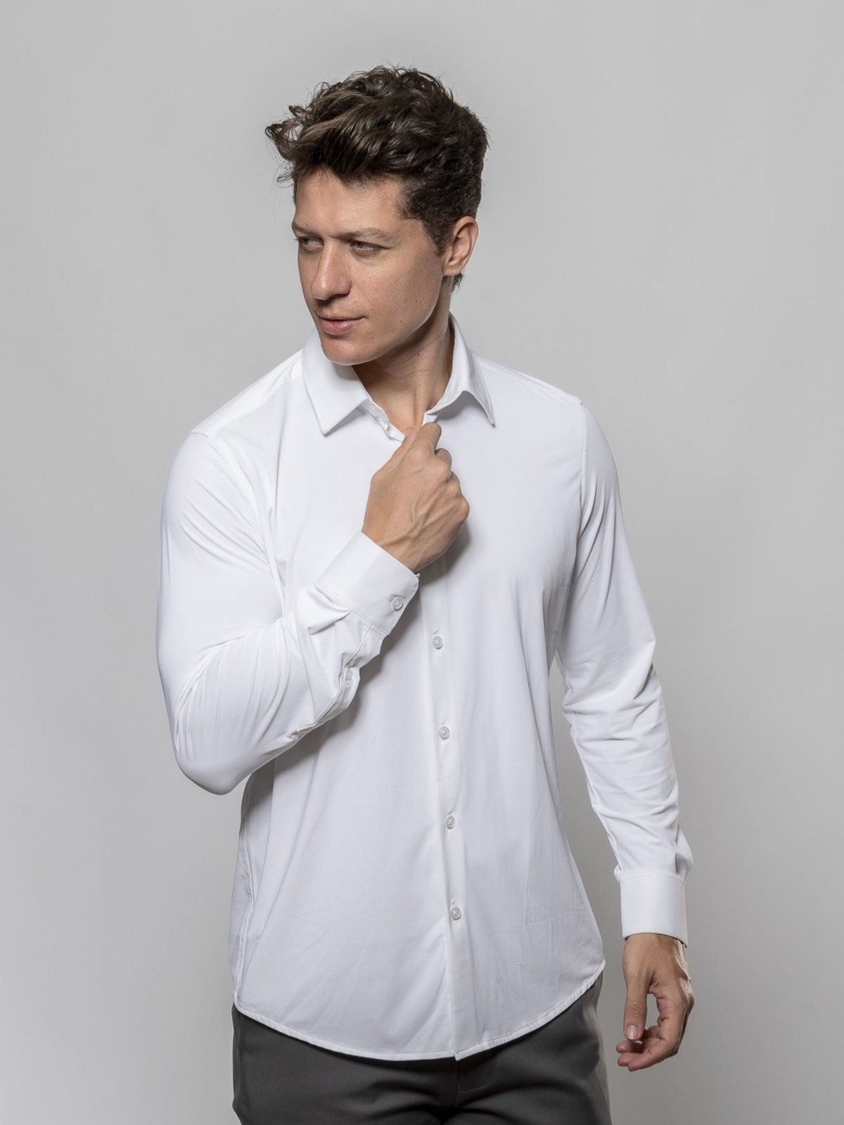 Camisa Masculina Casual em Poliamida Confortável Crocker - 50676