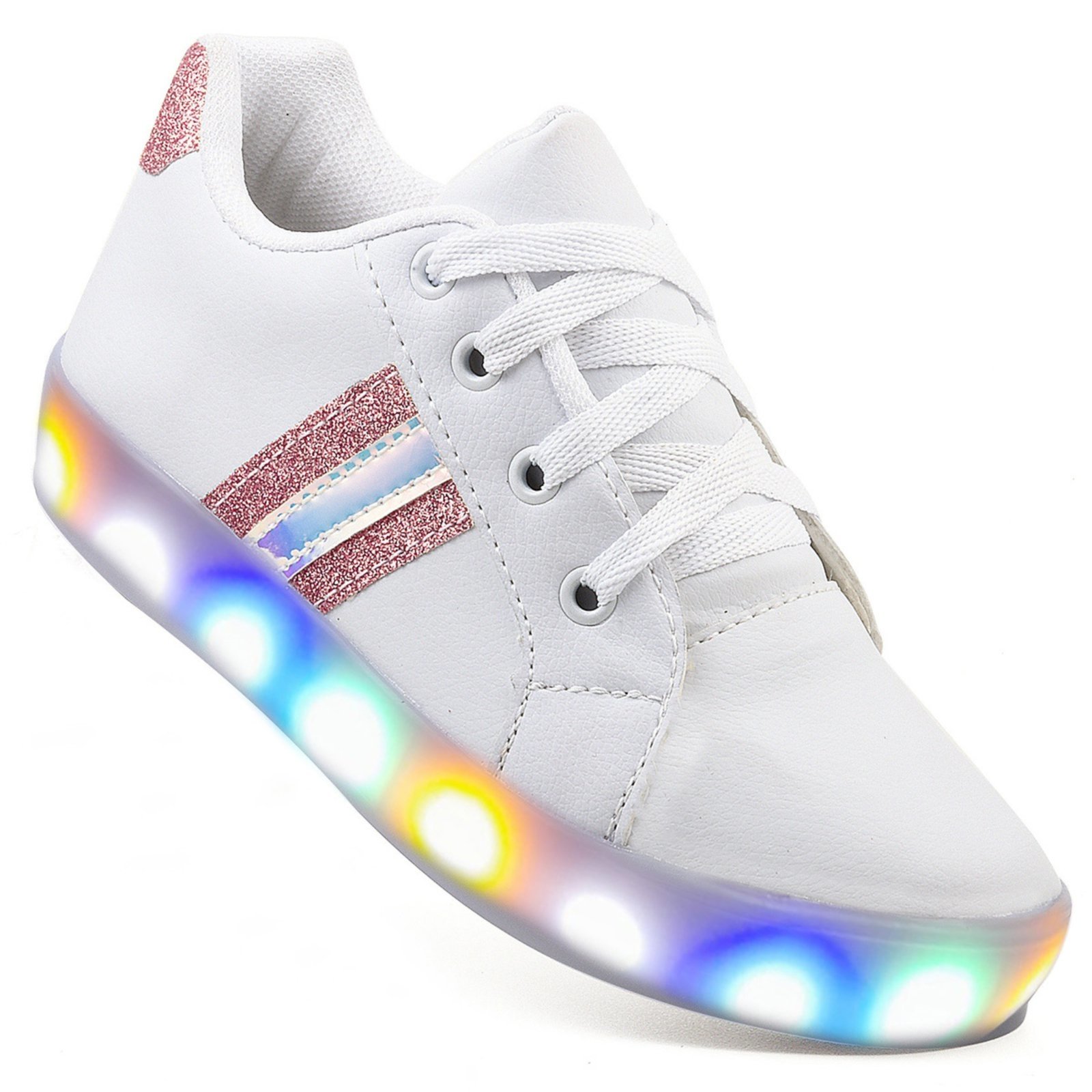 Infantil – Tenis Feminino de Led Glitter Moda Bloguerinha Meninas