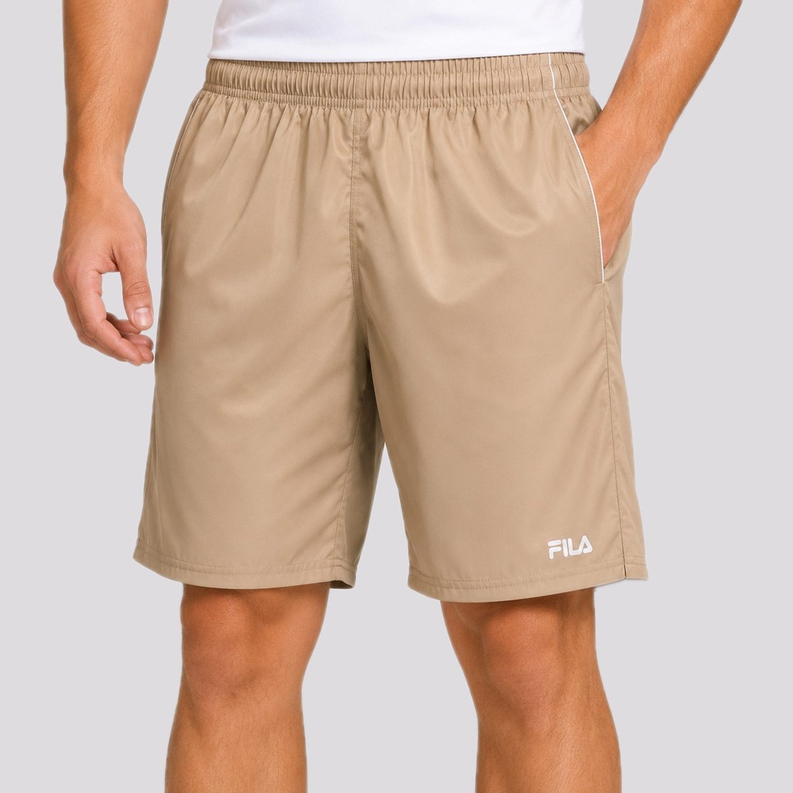 Bermuda Fila Train II 8 Bege e Branco