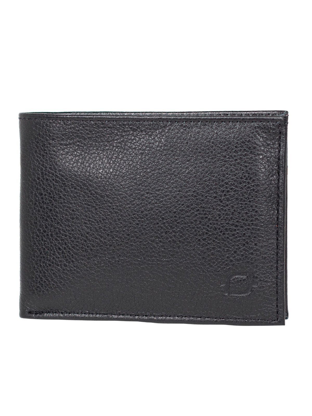 Vista 2 Carteira Masculina Fasolo Porta Cartão Couro Legítimo Artesanal Com Zíper preto Fasolo preto