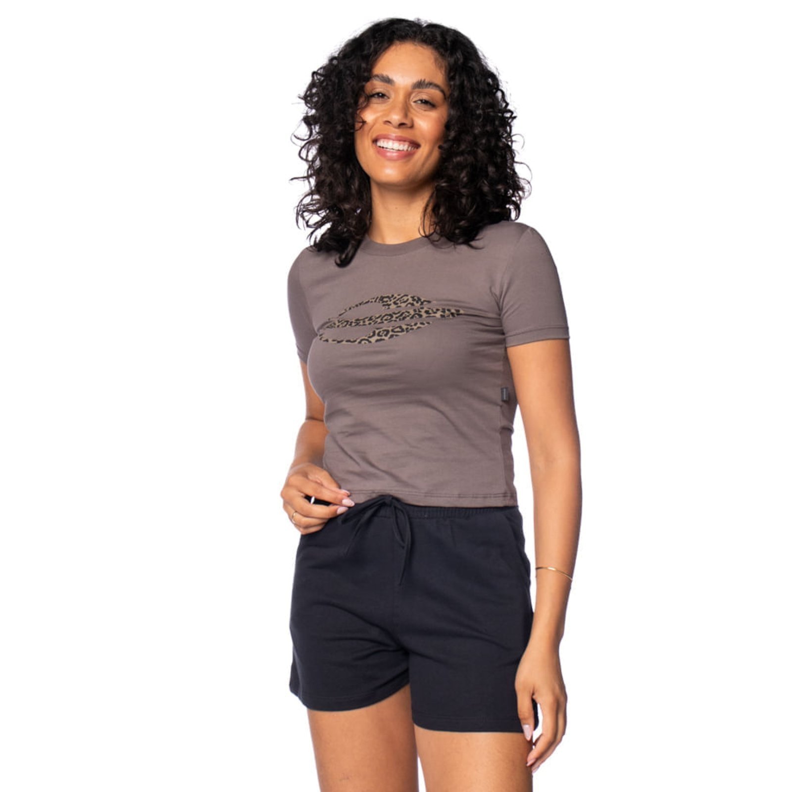 Blusa Feminina Baby Tee Mormaii Estampa Frontal Cinza