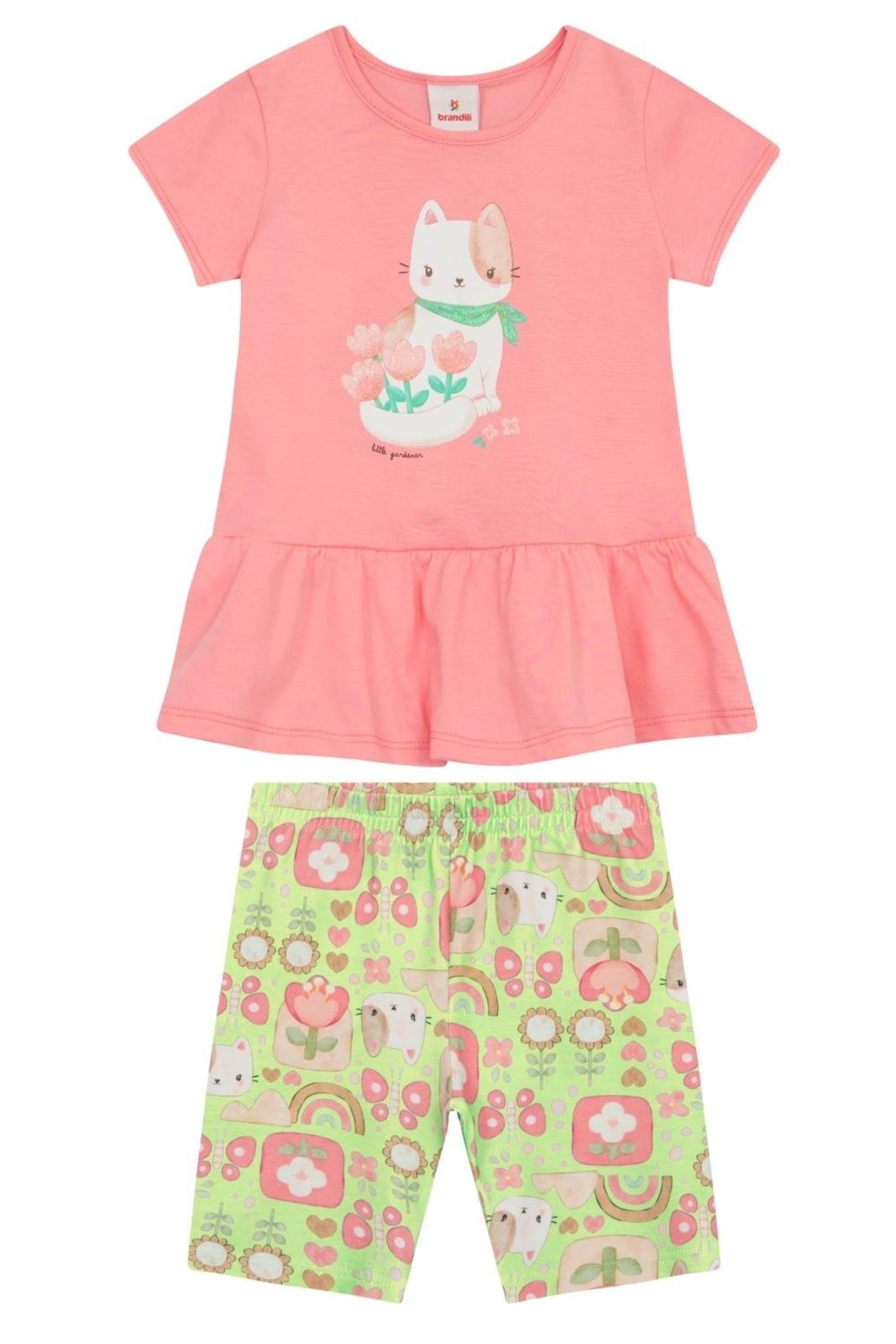 Infantil - Conjunto menina em meia malha Brandili