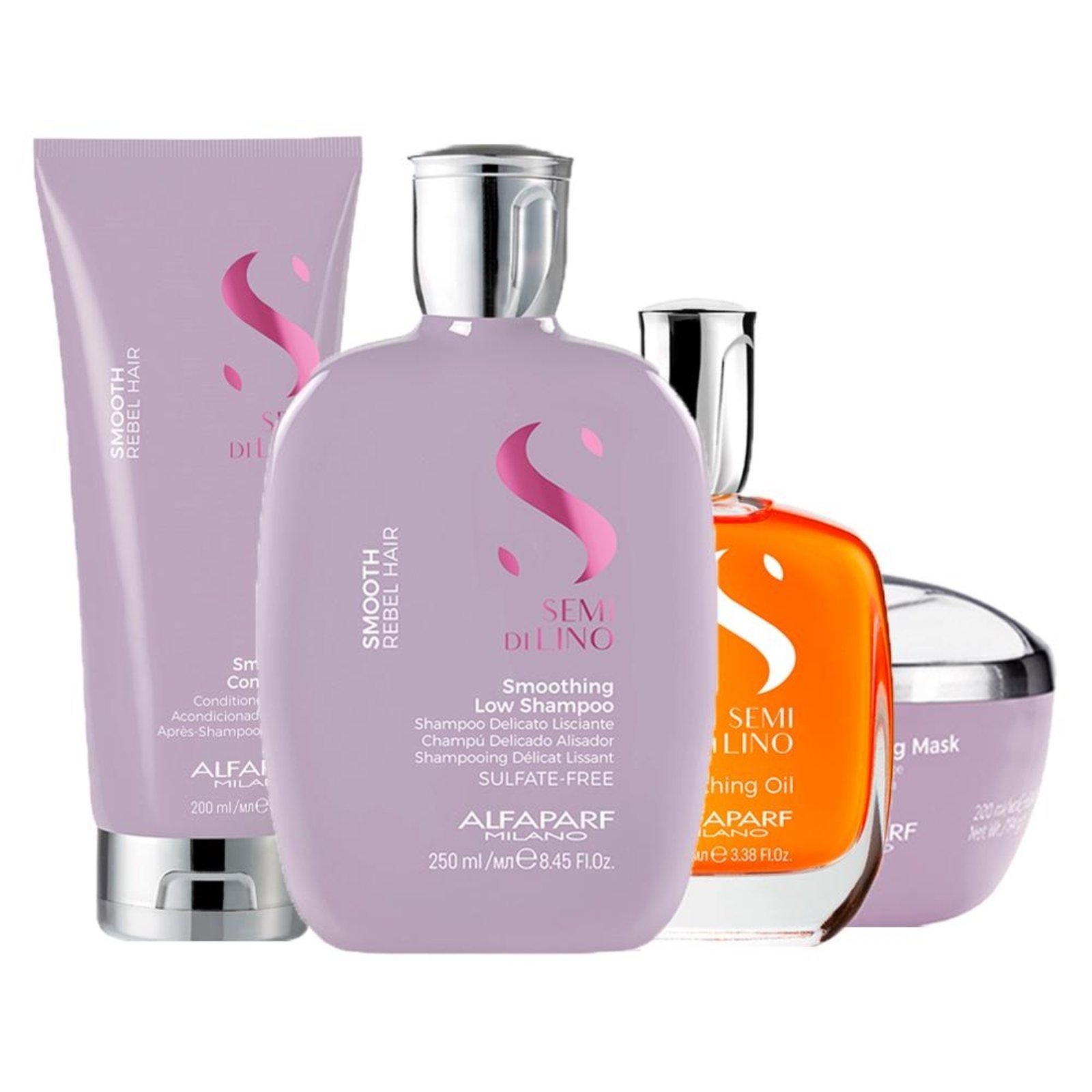 Alfaparf Semi Di Lino Smooth Shampoo, Cond, Másc e Óleo