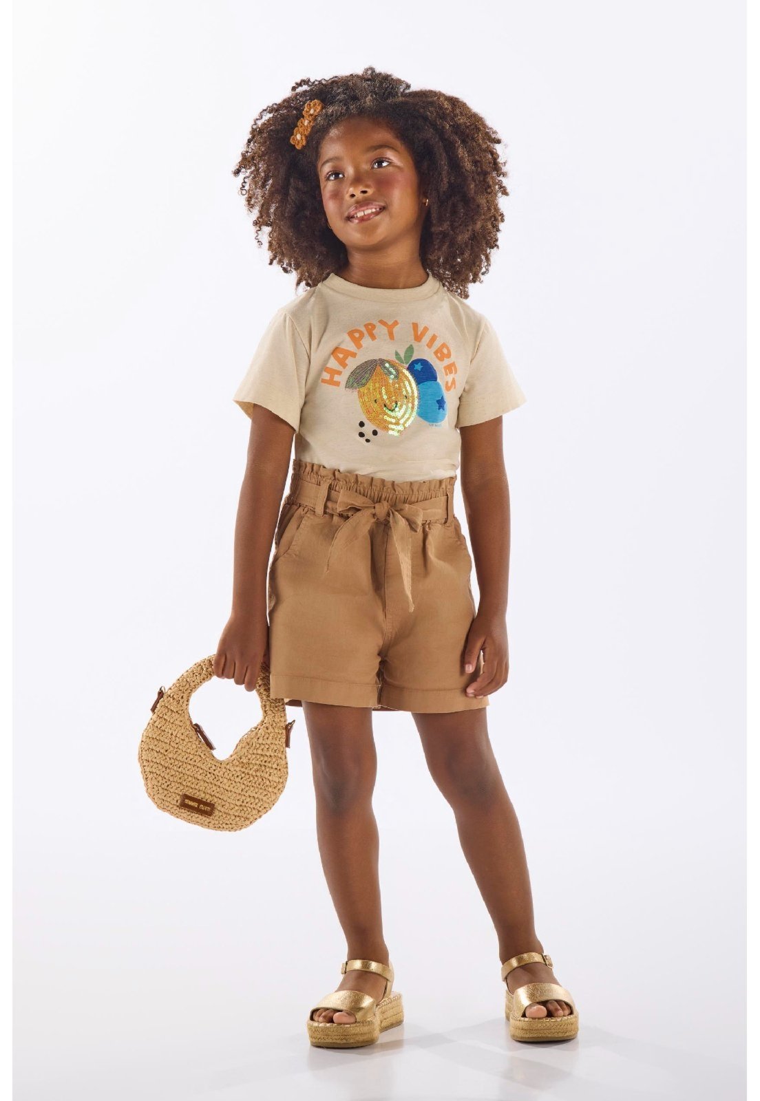 Infantil – Blusa em Algodão com Bordado Up Baby Bege
