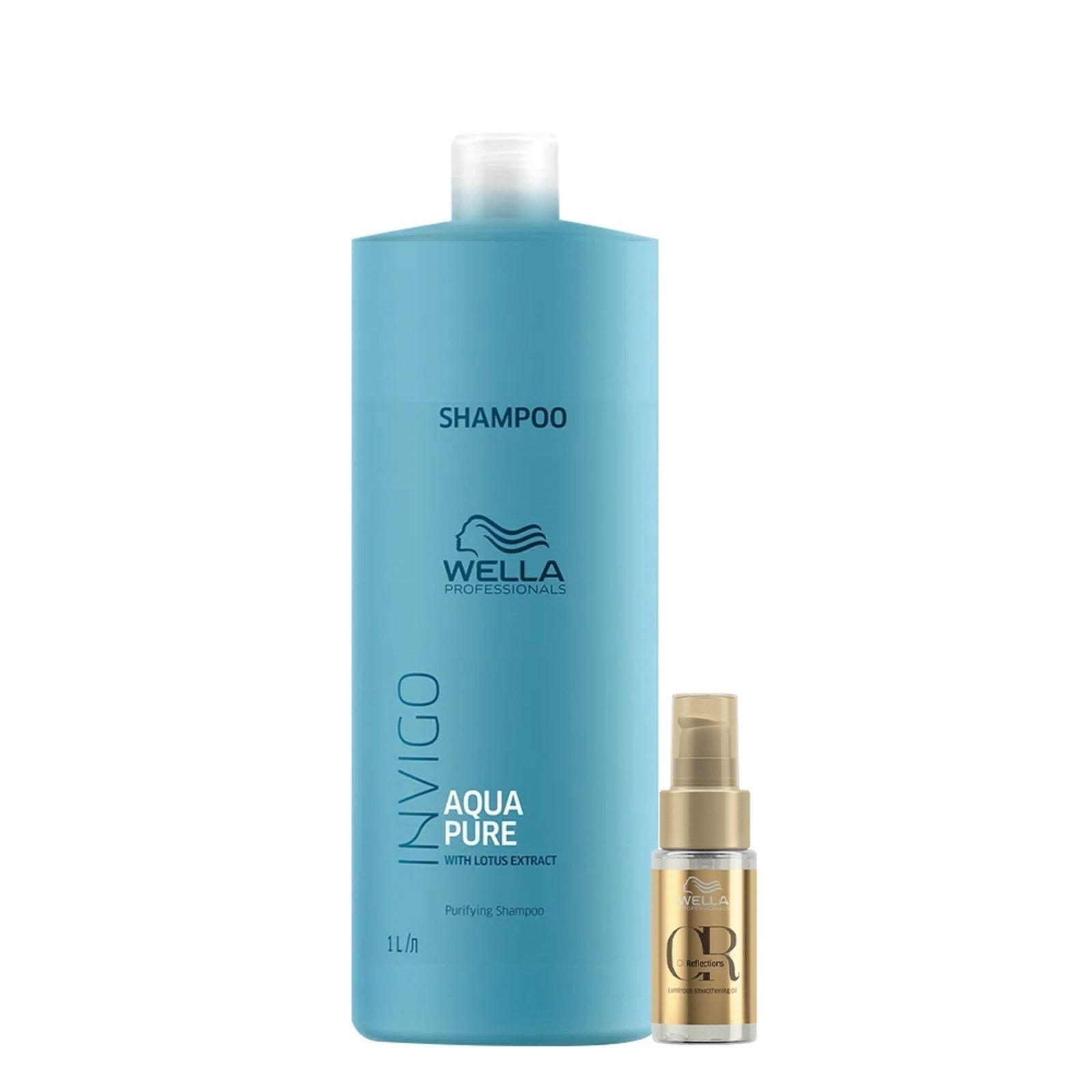 Kit Wella Professionals Invigo Balance Acqua Pure Shampoo 1L e Oil Reflections 30ml (2 produtos)