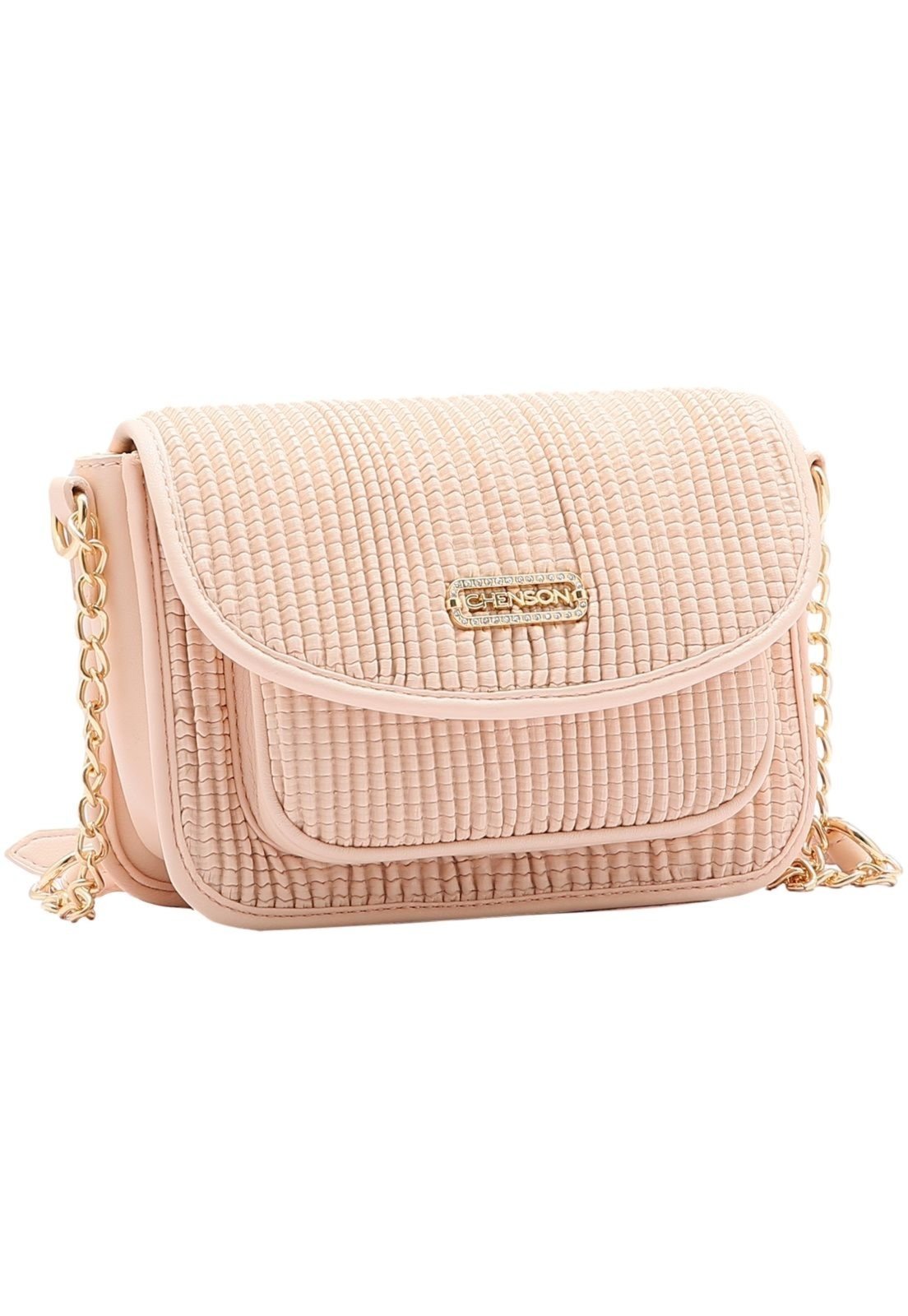 Bolsa Feminina Chenson Textura Soft Rosa 3484741