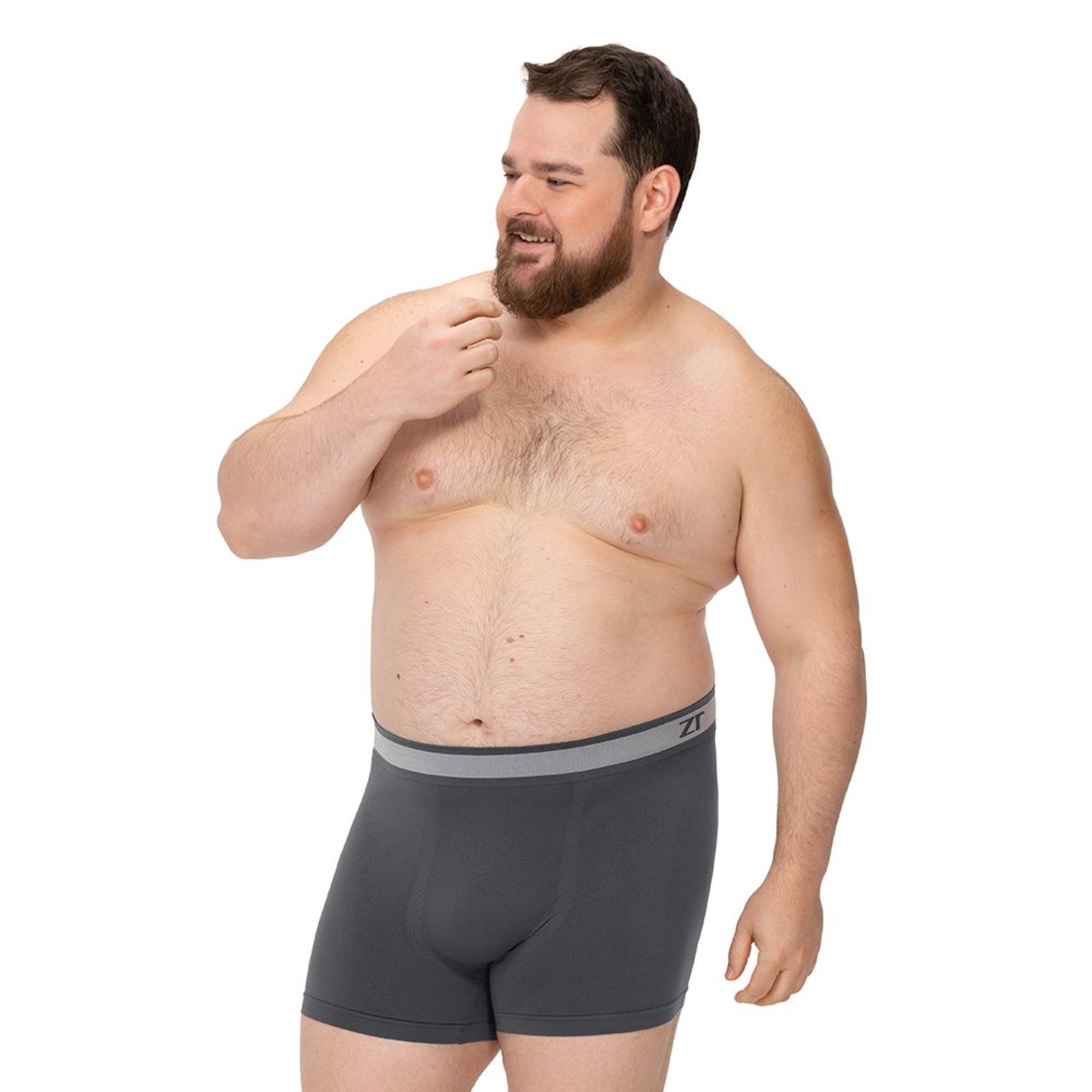 Cueca Boxer Plus Size Lisa Cinza
