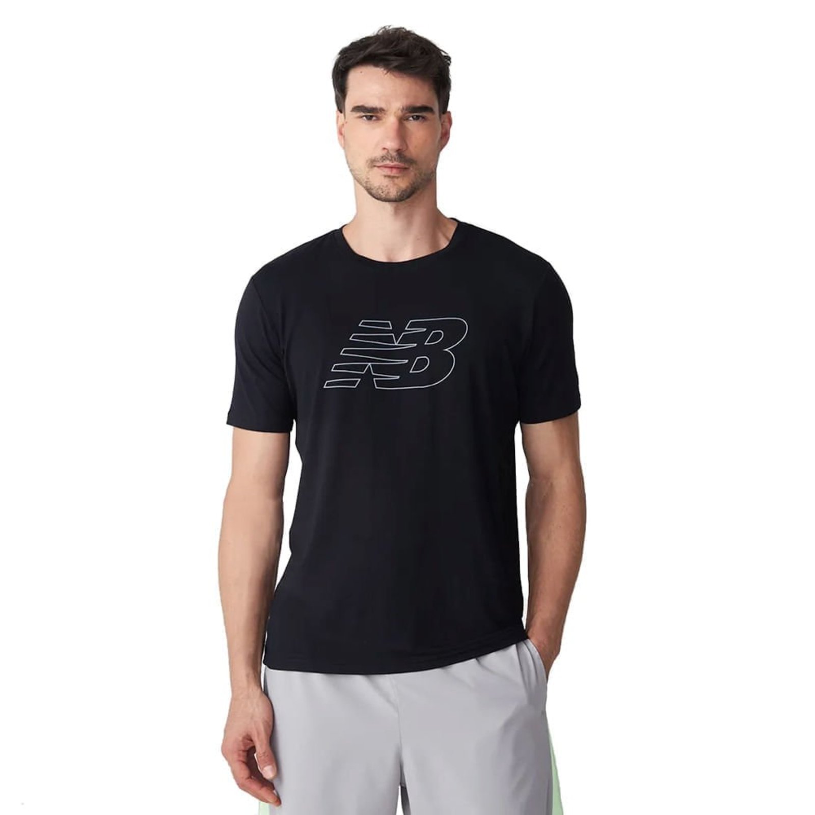 Camiseta Masculina New Balance Athletics Graphic Preto