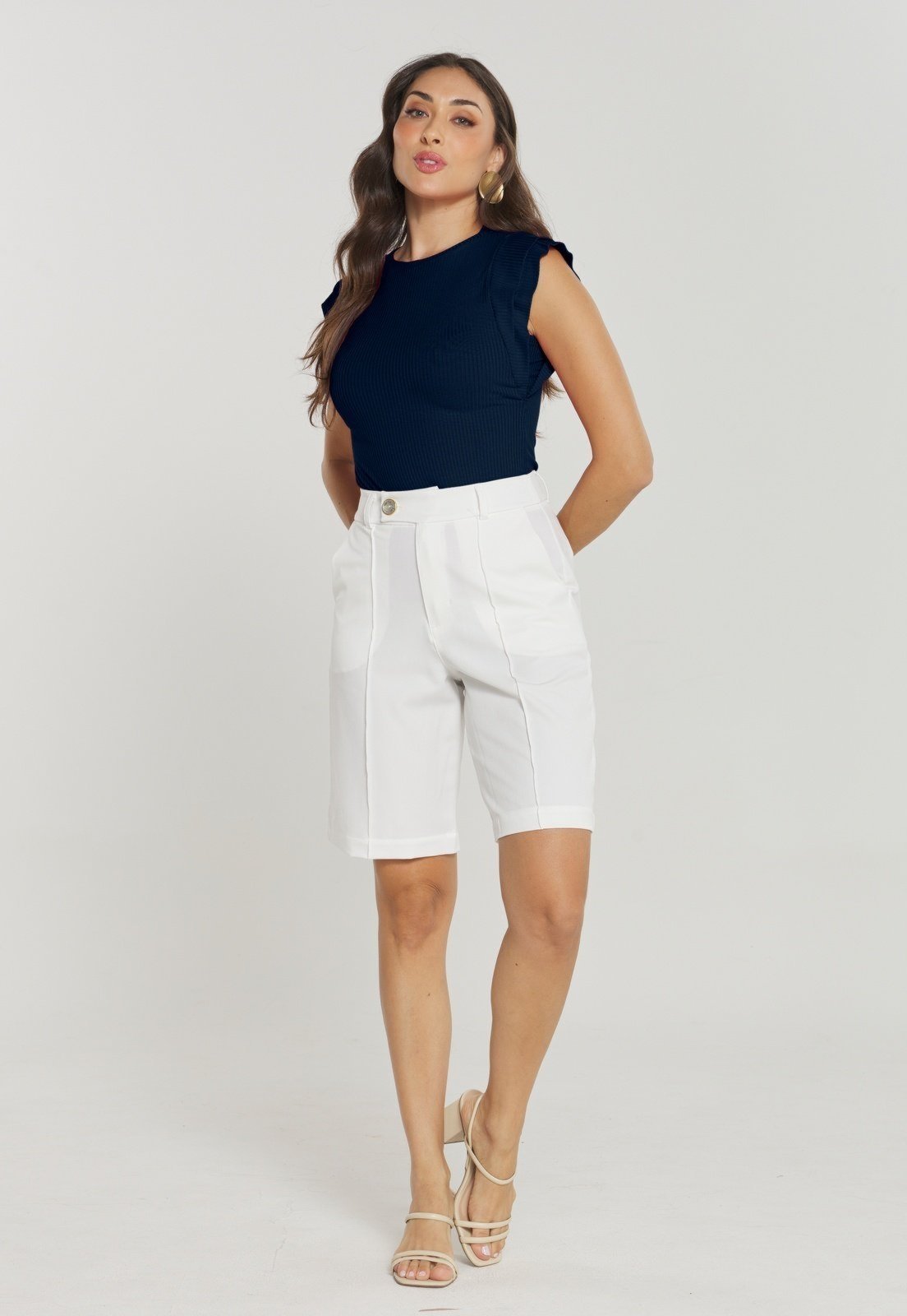 Blusa Rudély Canelada Azul Marinho