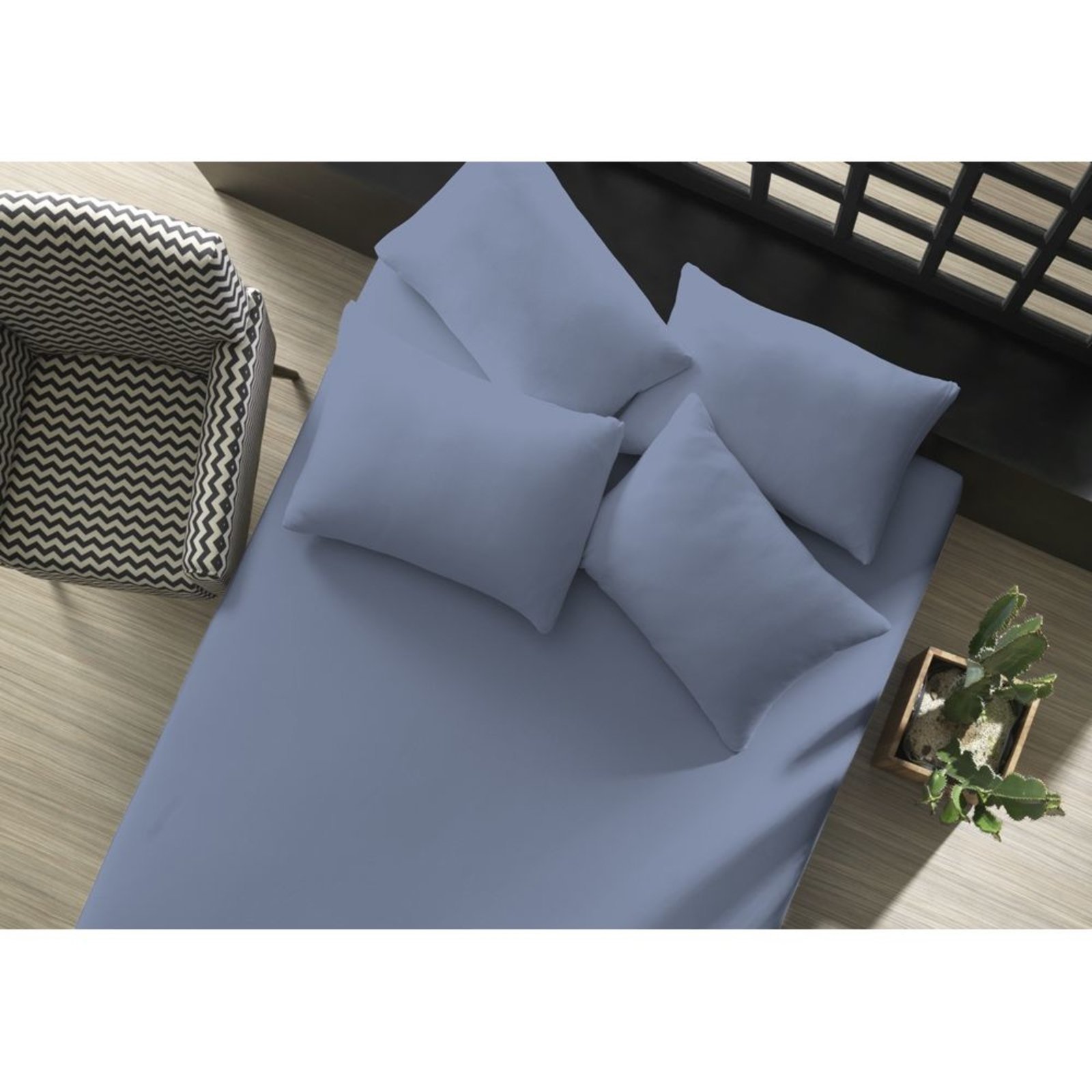 Lençol King Avulso Liso Doce Vida com elástico - Azul Jeans
