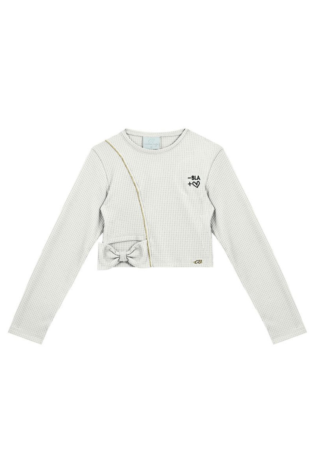 Infantil - Blusa Off em Malha Texturizada