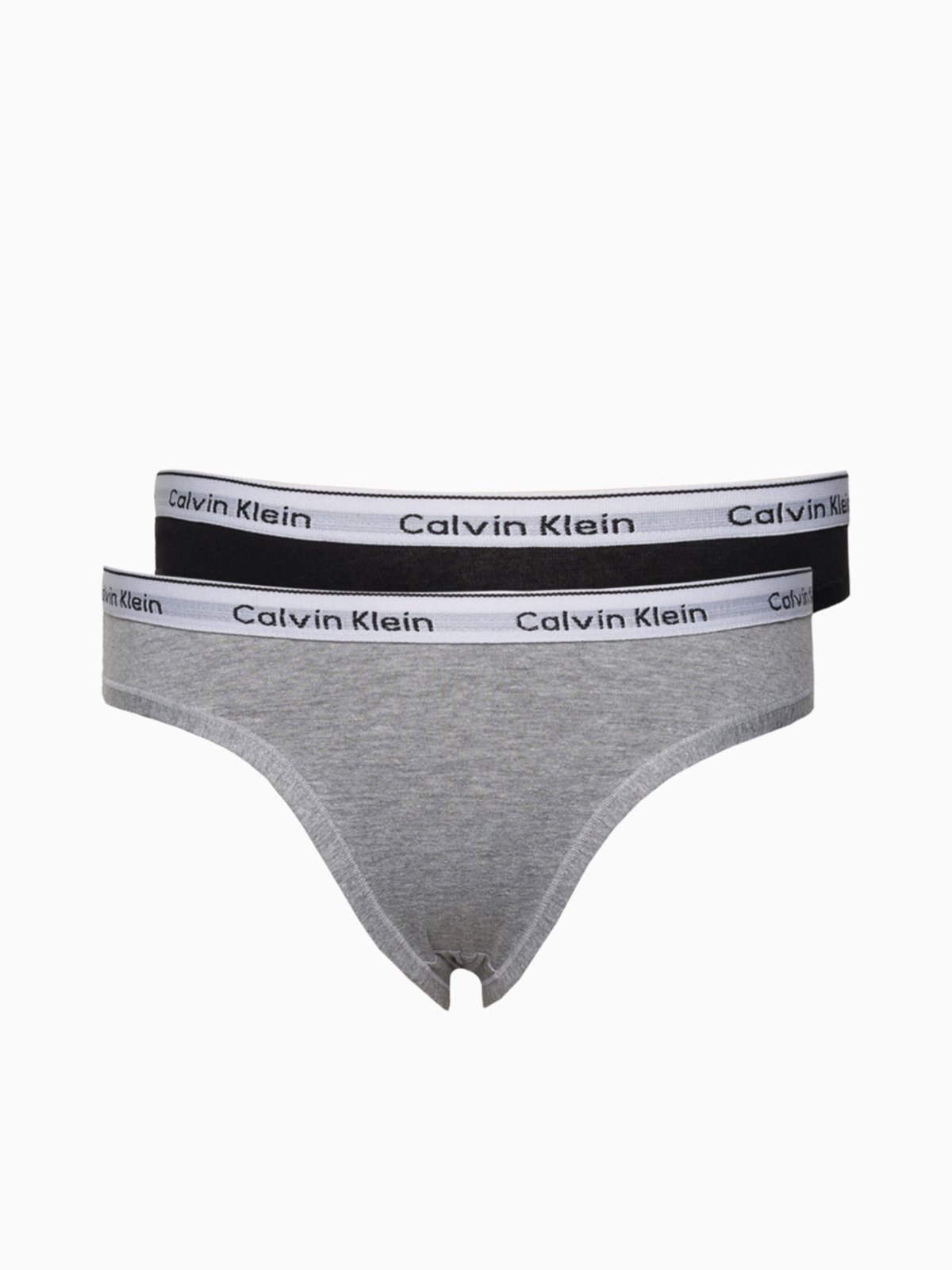 Vista 2 Kit 2 Calcinhas Menina Mini Modern Cotton Calvin Klein Underwear - Preto / Cinza Mescla Calvin Klein Jeans multicolorido Calvin Klein Jeans multicolorido