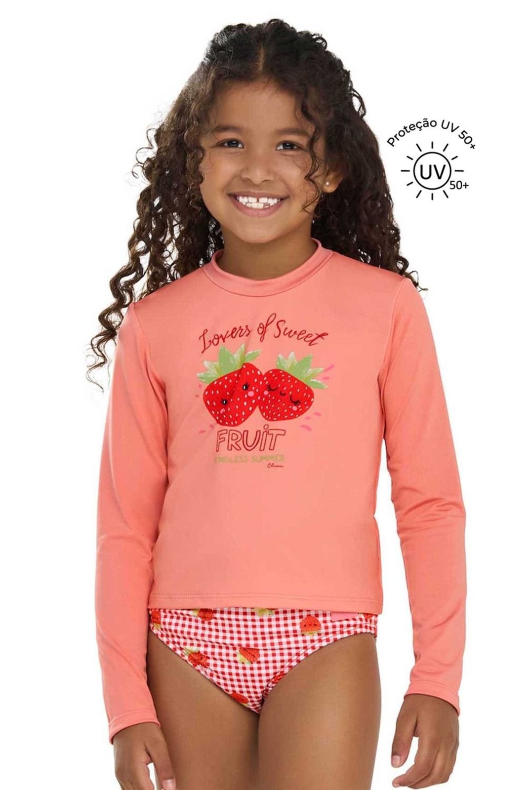 Conjunto de Praia Menina Frutas Elian Laranja