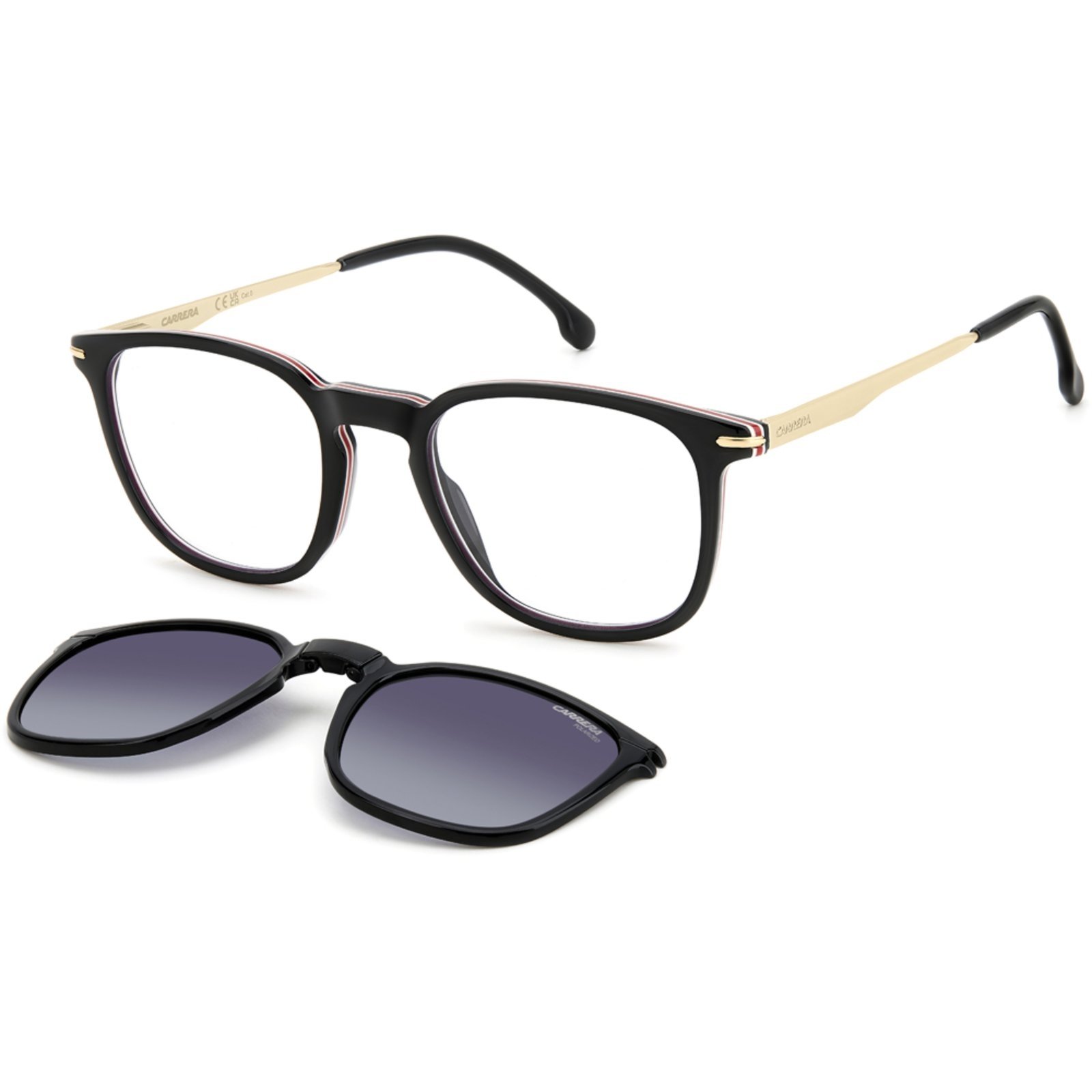 Vista 2 Óculos de Sol Carrera ClipOn 332CS 807 50WJ Polarizado preto Carrera preto