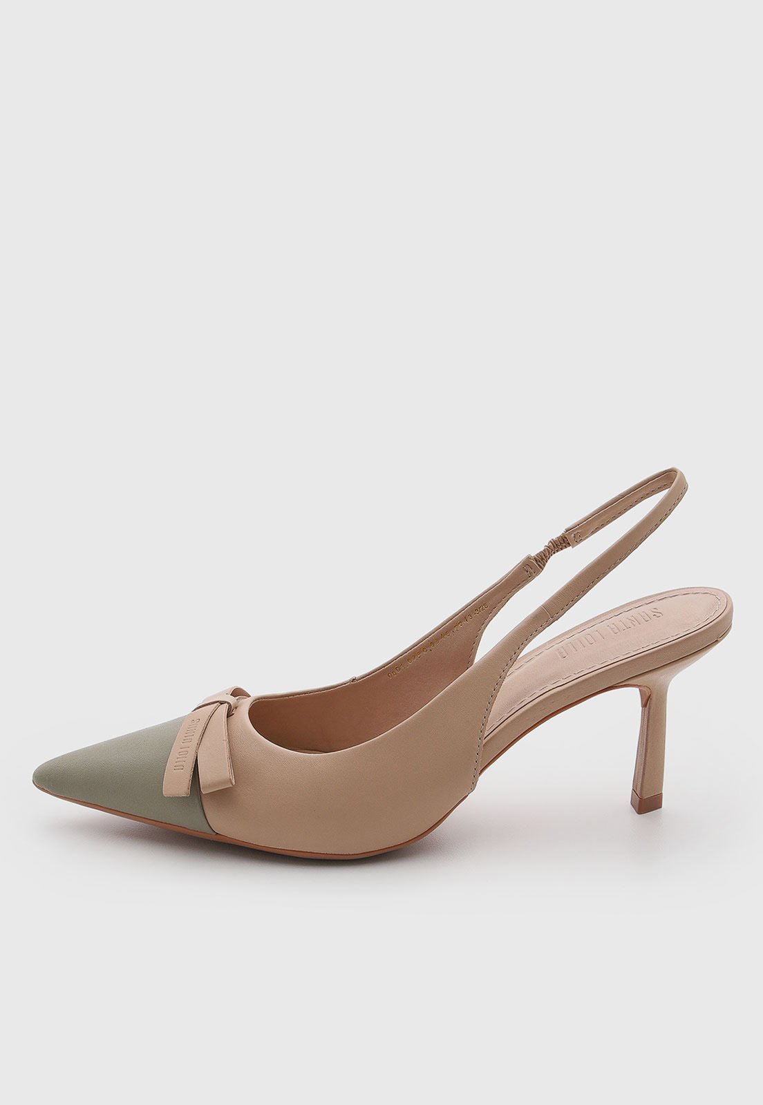 Scarpin Feminino Santa Lolla Couro Bico Fino Slingback Nude