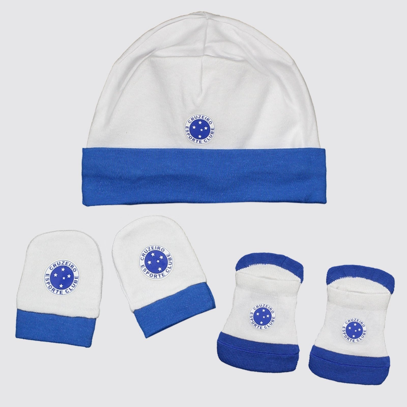 Vista 2 Kit Cruzeiro Touca Meia e Luva Reve D´or branco Reve D´or branco