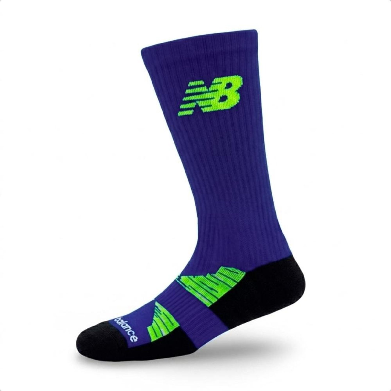 Meia New Balance Unissex Performance Run Cano Longo Corrida Azul
