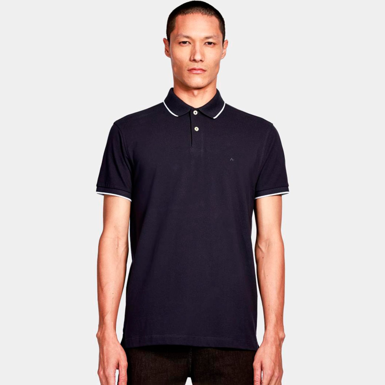 Camisa Polo Aramis 1 Friso Ve25 Marinho e Off Masculino